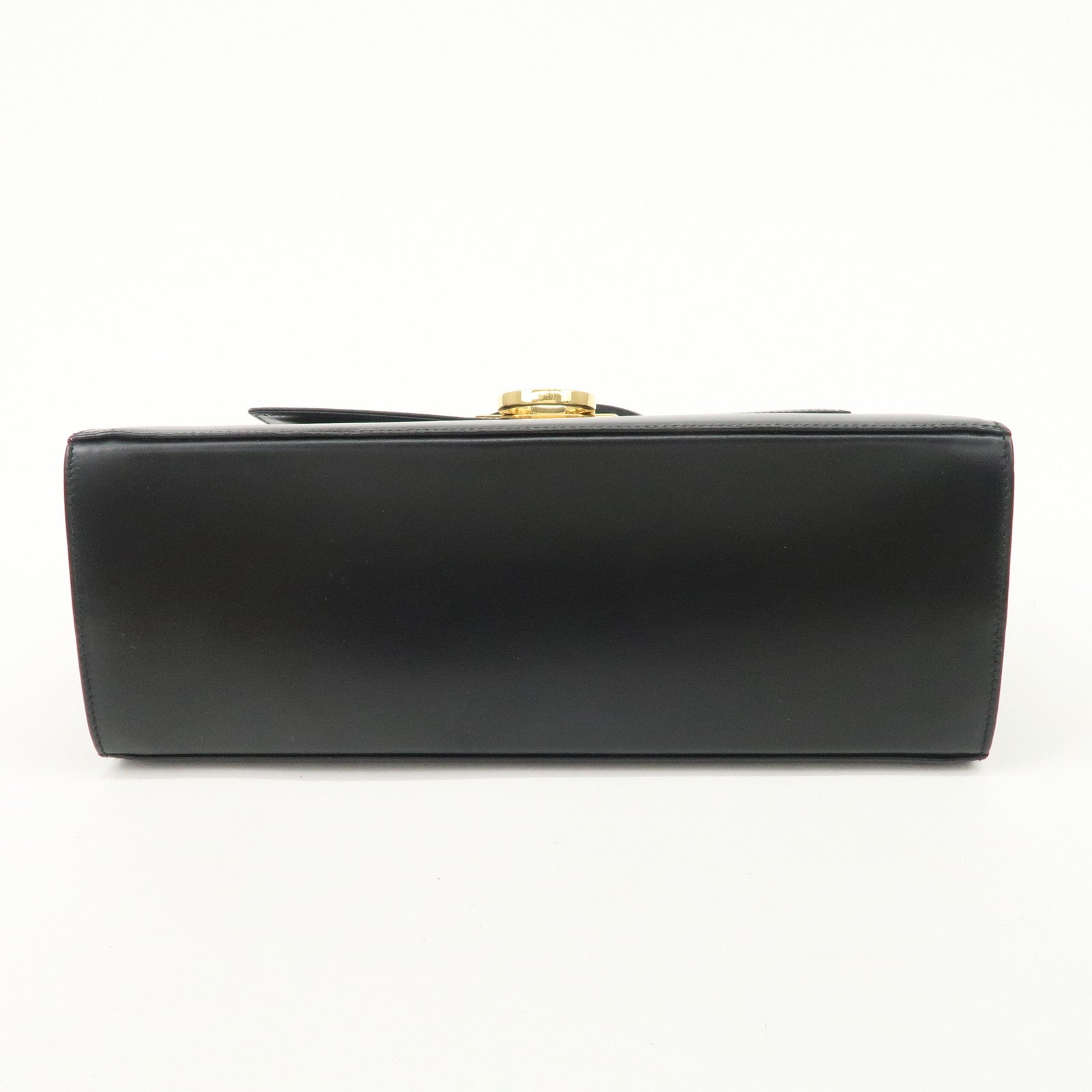 Ferragamo Gancini Leather 2Way Bag Hand Bag Shoulder Bag Black