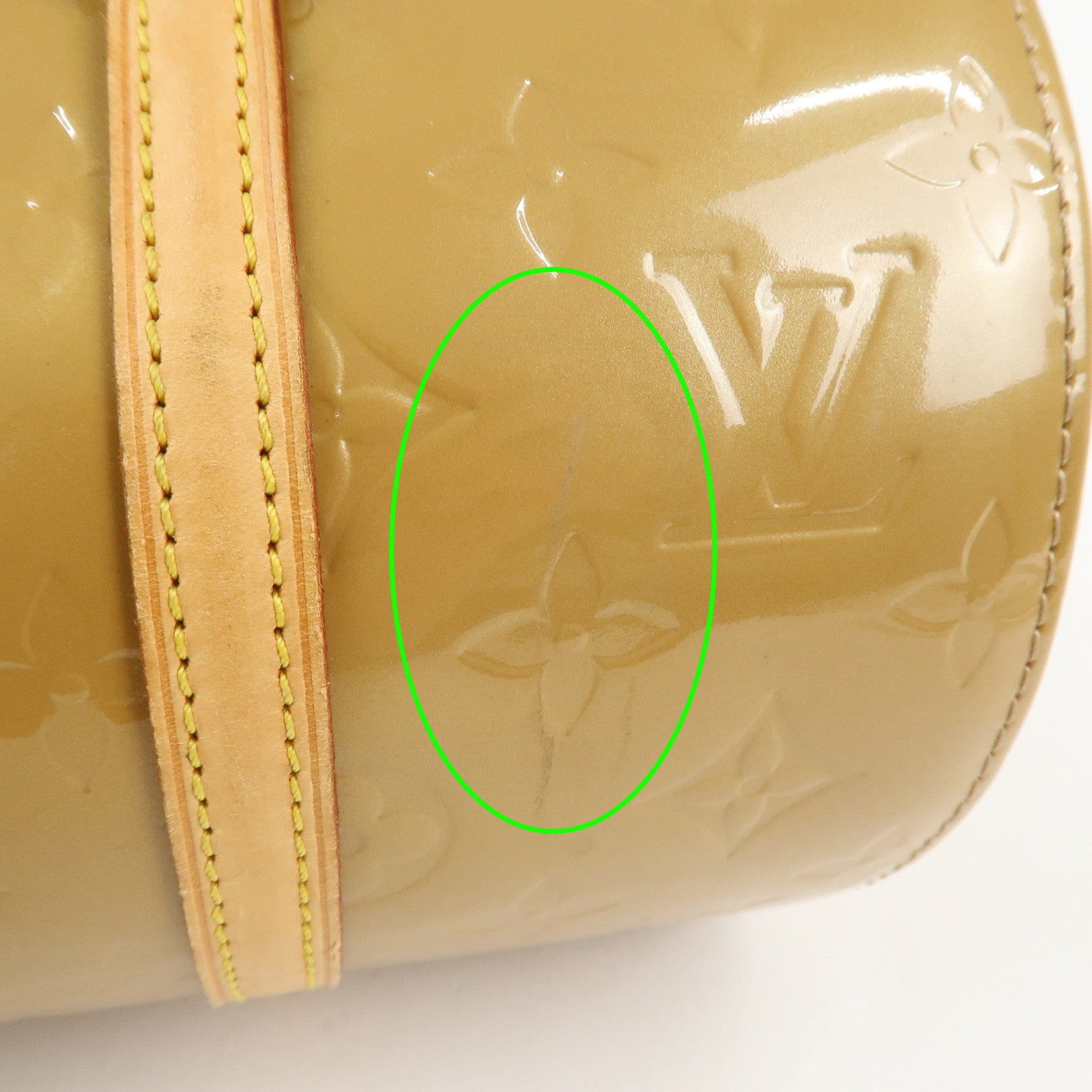 Louis Vuitton Monogram Vernis Bedford Hand Bag Beige M91006
