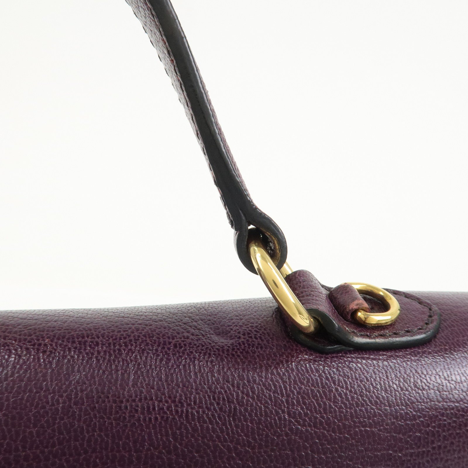 MIU MIU Logo Leather 2Way Shoulder Bag Hand Bag Purple RN0726