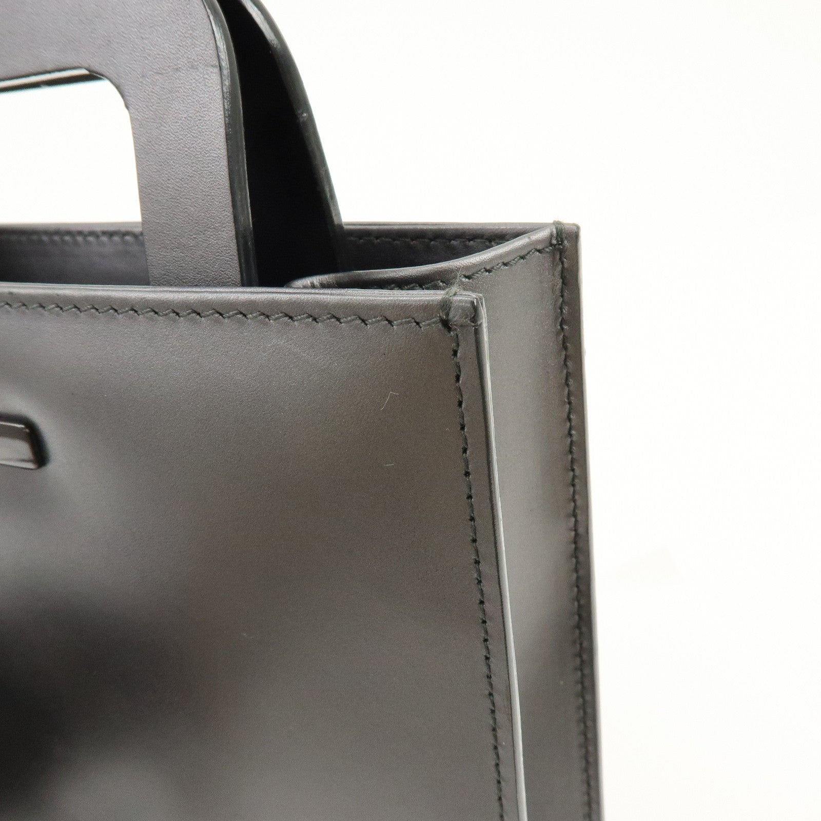 GUCCI Leather 2Way Bag Hand Shoulder Bag Silver Gray 001・1434・1855