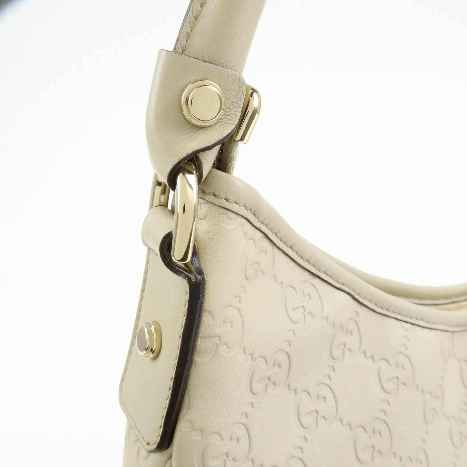 GUCCI Abbey Guccissima Leather Shoulder Bag Hand Bag White 130737