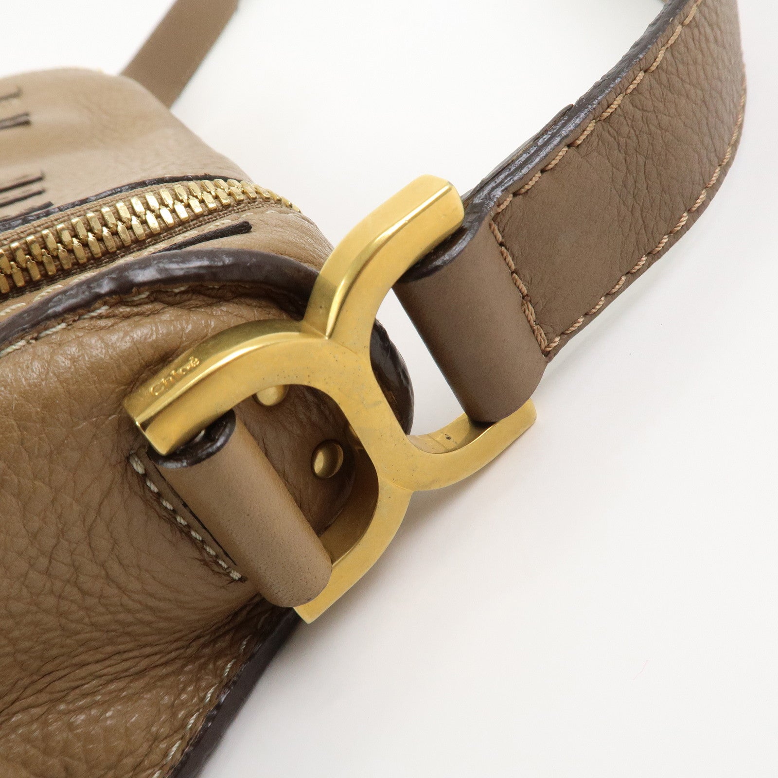 Chloe Marcie Leather Shoulder Bag Crossbody Bag Brown 001-12-60-65