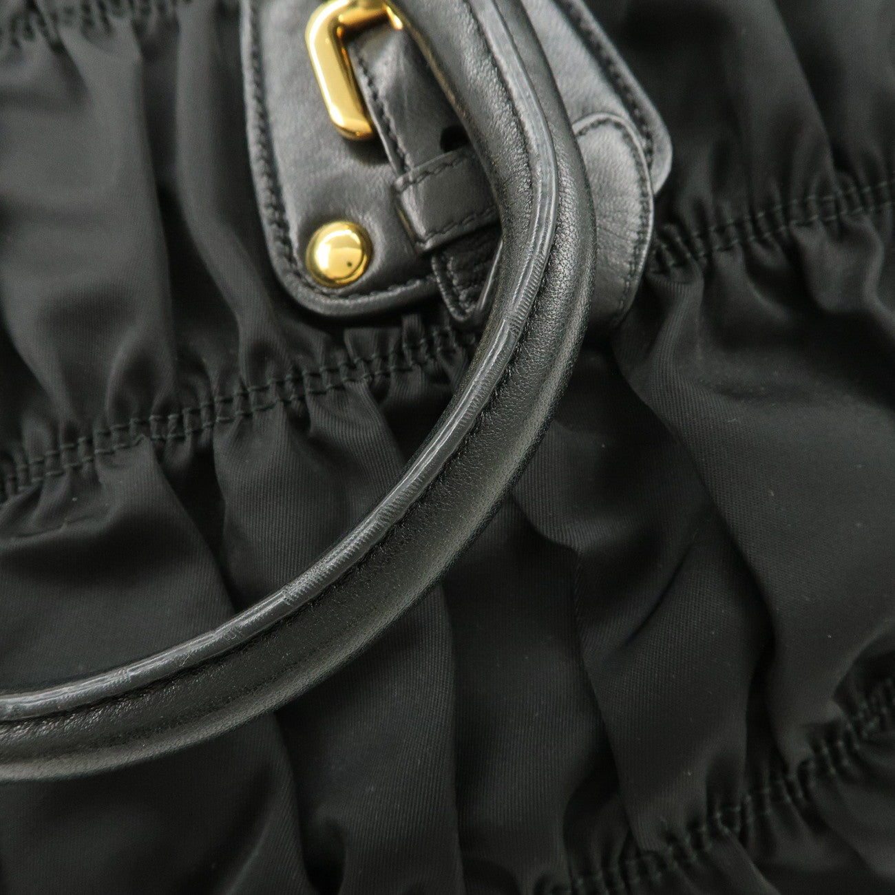 PRADA Nylon Leather 2Way Hand Bag Shoulder Bag Black BN1336