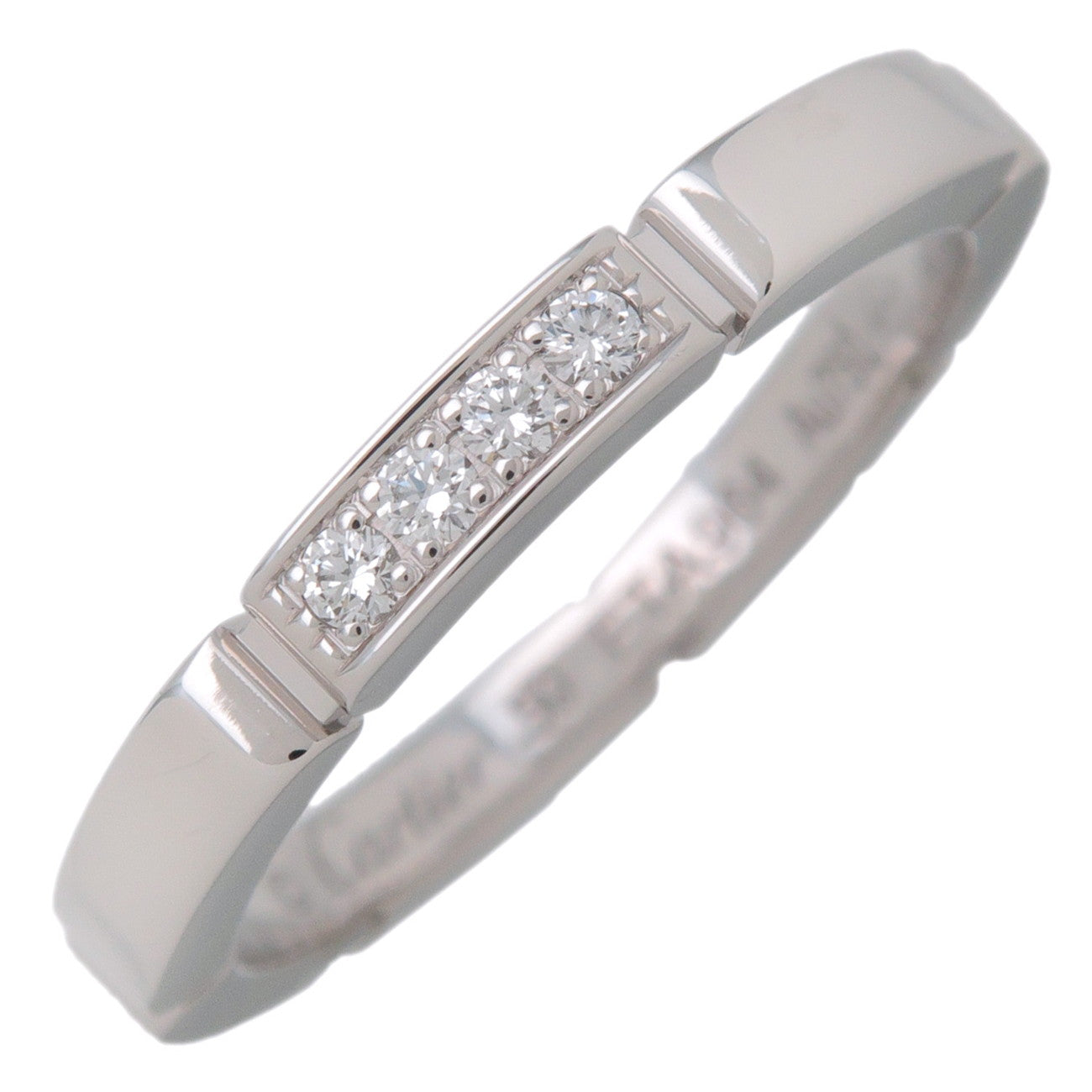 Cartier Maillon Panthere 4P Diamond Ring K18WG White Gold #50 US5.5