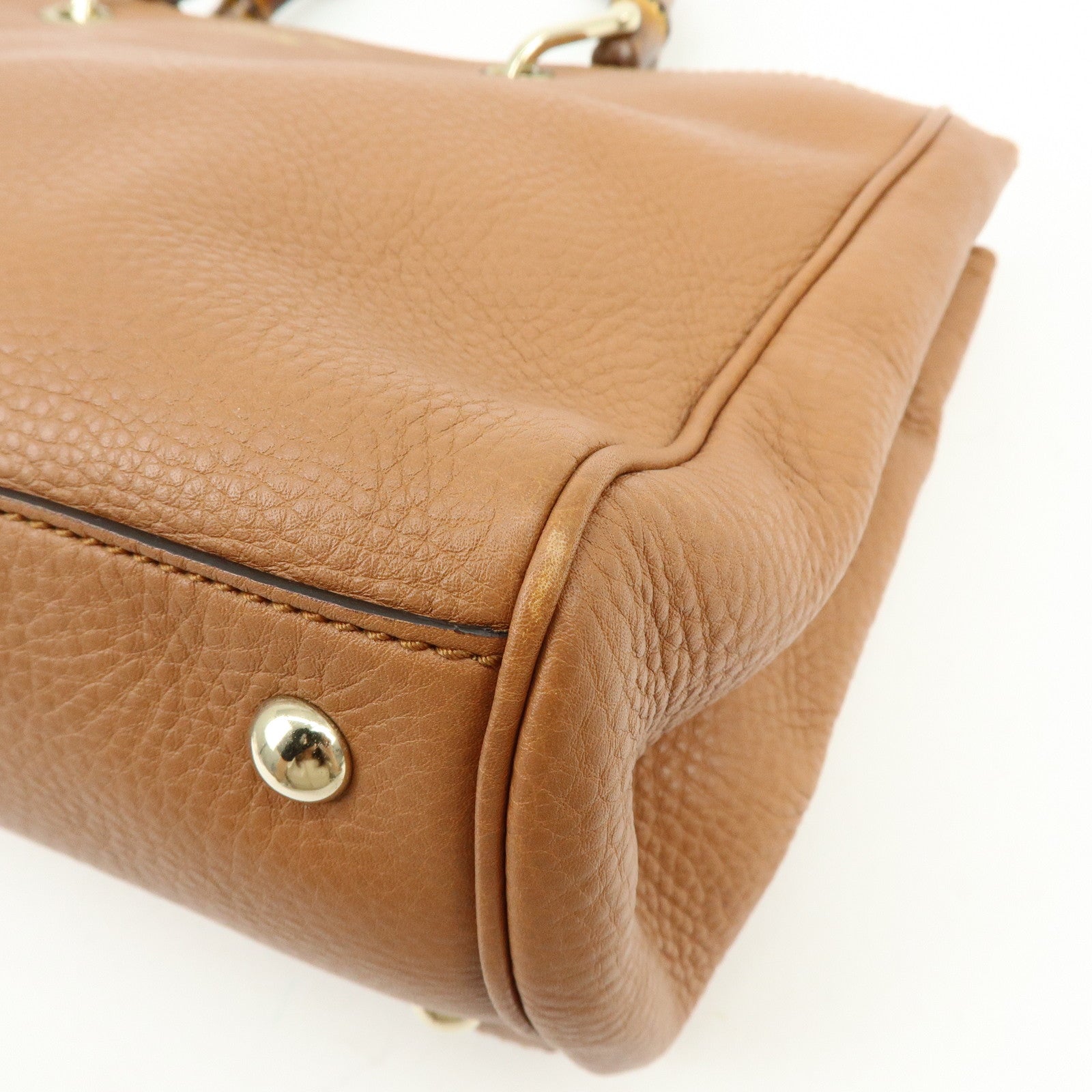 GUCCI Bamboo Shopper Medium 2Way Bag Shoulder Bag Brown 323660