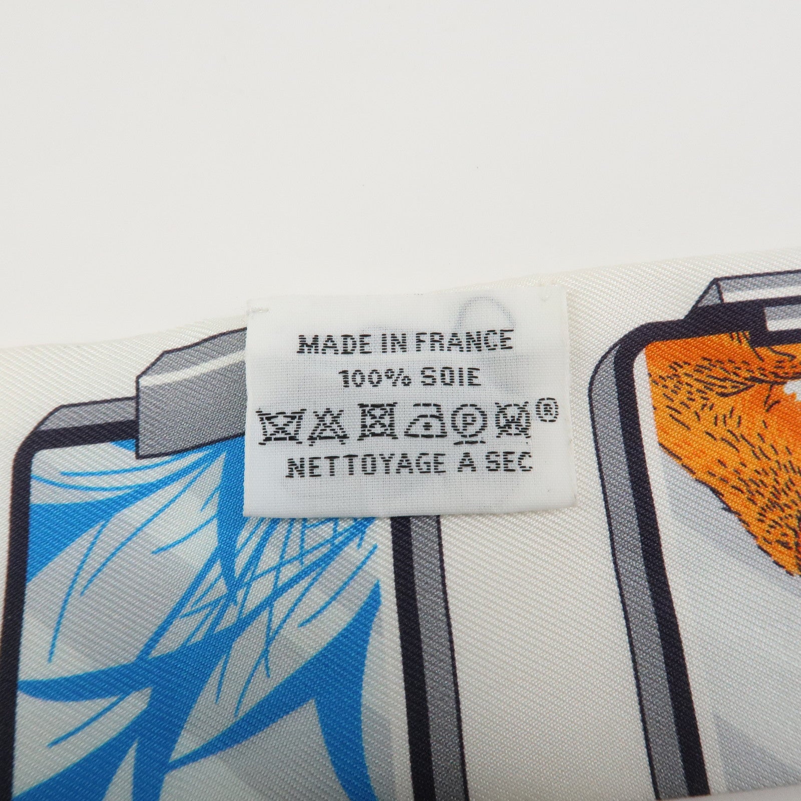 HERMES Twilly Silk 100% HERMES STORY Scarf White