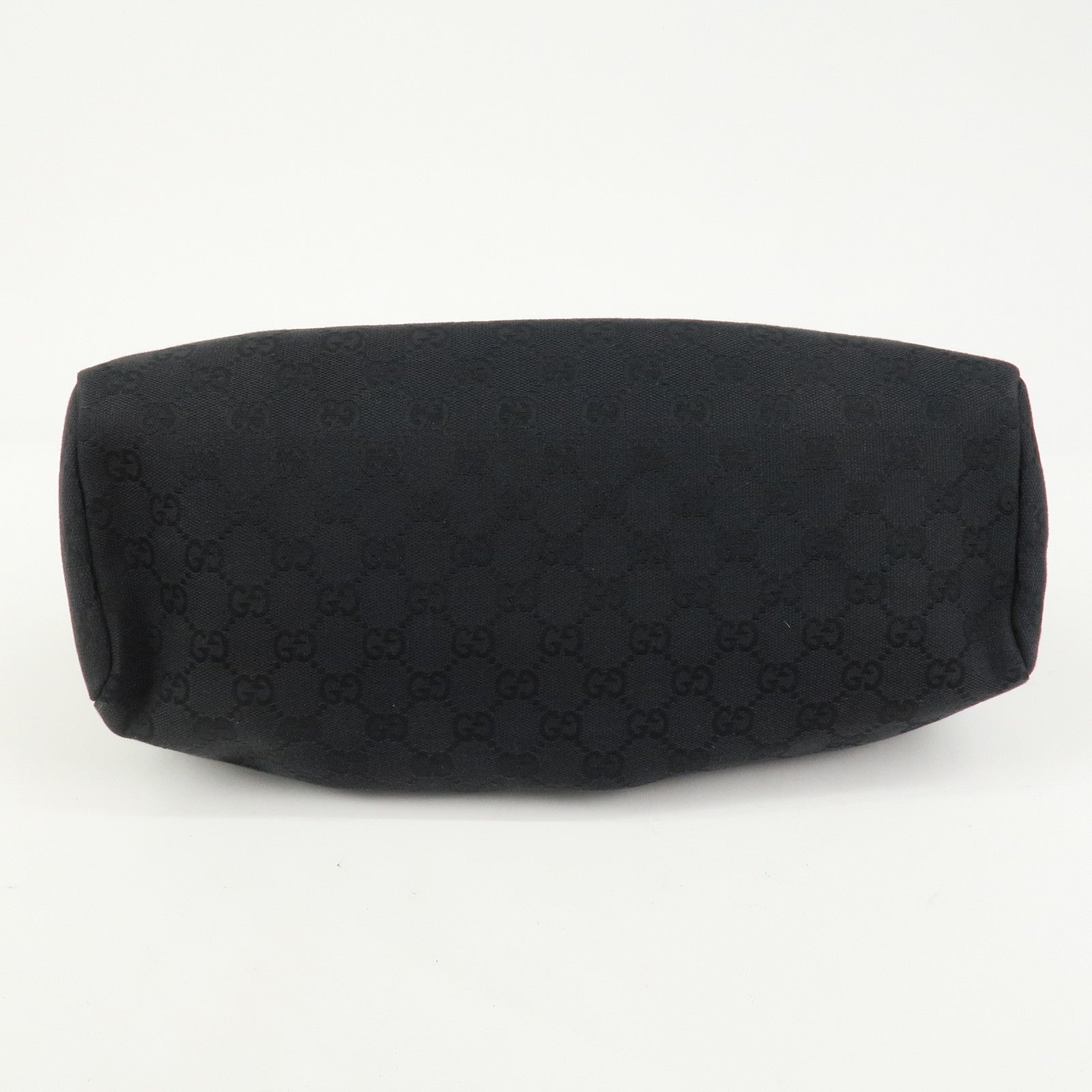GUCCI GG Monogram Canvas Wood Handle Hand Bag Black 112683