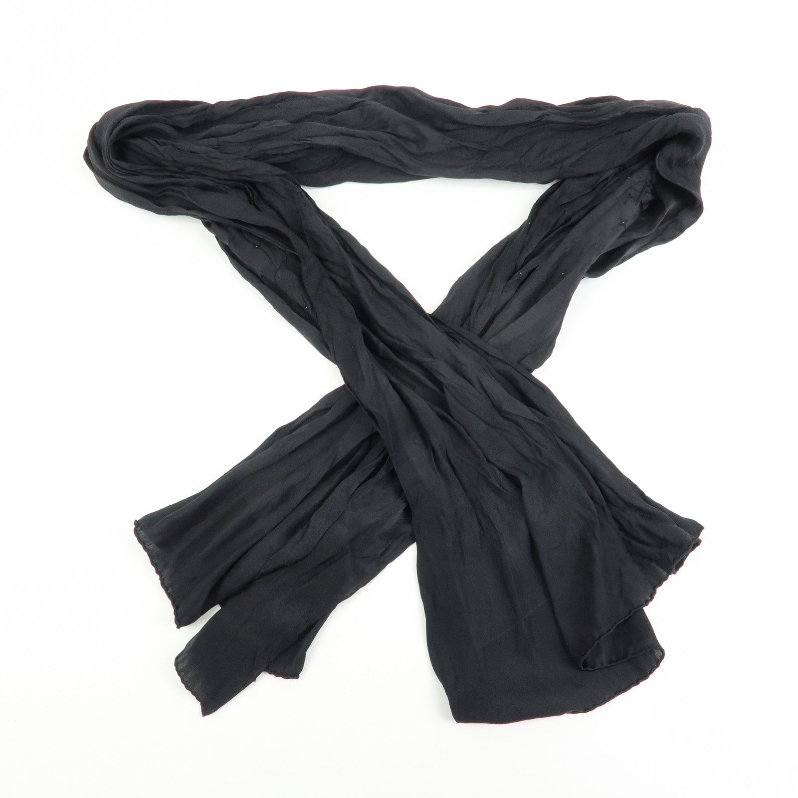 Louis Vuitton Monogram Silk 100% Scarf Shawl Black