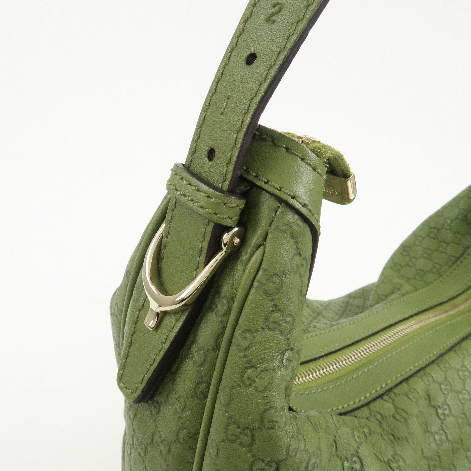 GUCCI Micro Guccissima Leather Shoulder Bag Hand Bag Green 309618