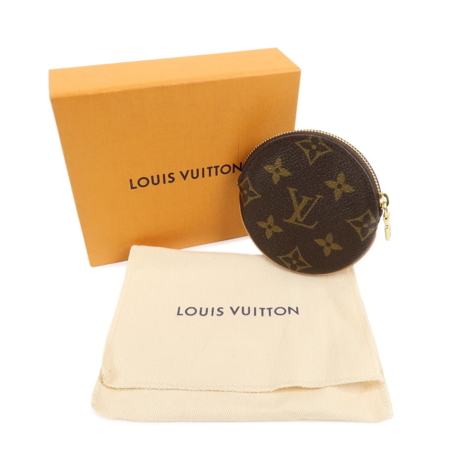 Louis Vuitton Monogram Porte Monnaie Rond Coin Case Brown M61926
