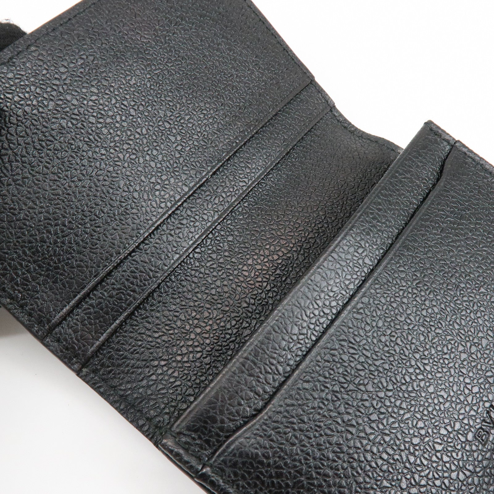 BVLGARI Millerighe Set of 2 PVC Leather Card Case Key Case Black