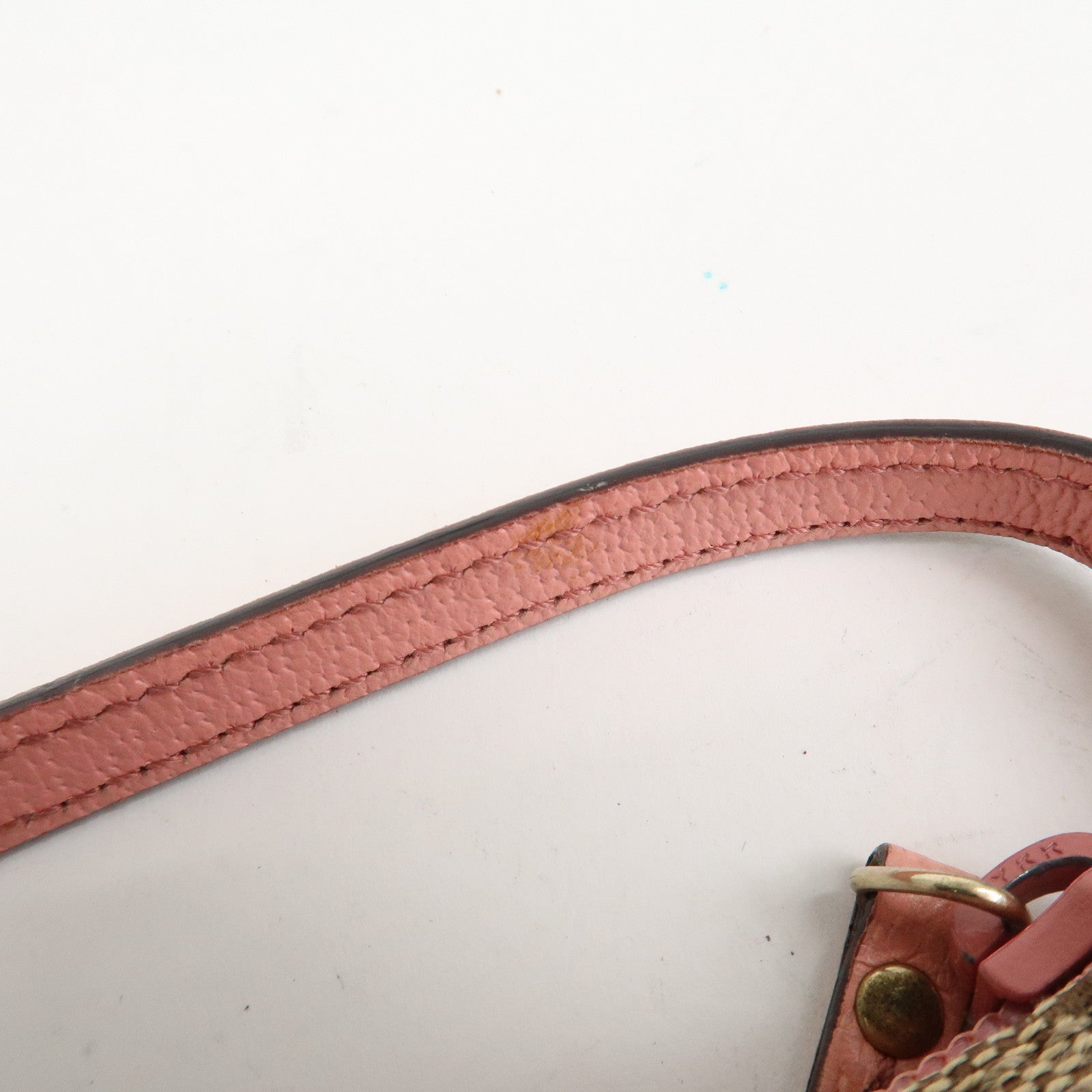 GUCCI Boat Bag GG Canvas Leather Hand Bag Brown Pink 07198