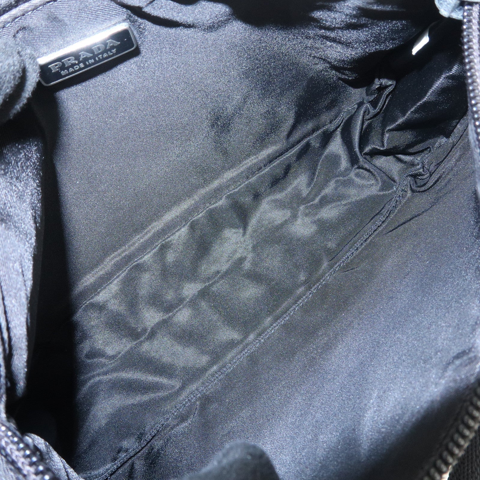 PRADA Triangle Logo Nylon Pouch Hand Bag Cosmetic Pouch Purse MV633