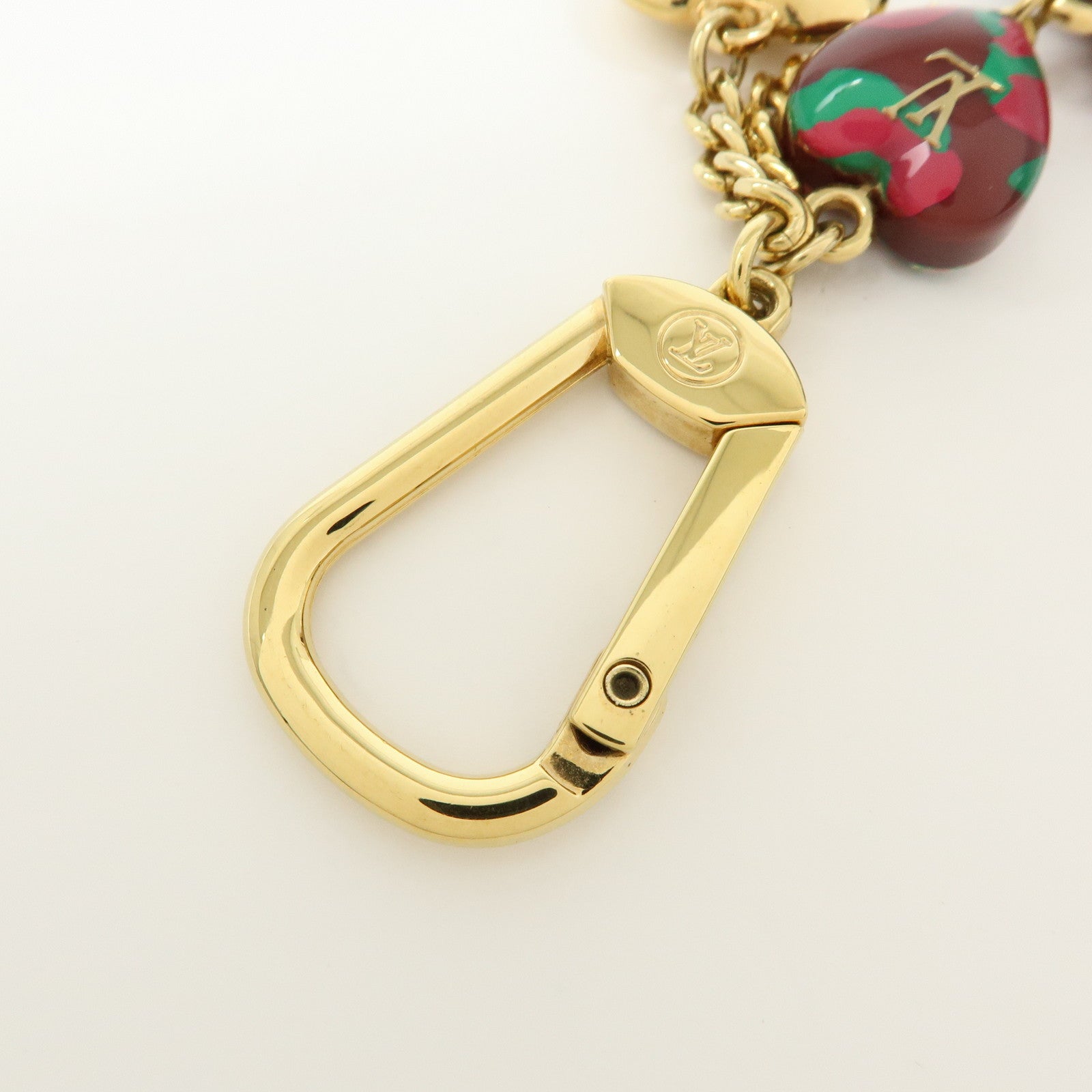 Louis Vuitton Porte Cles Leopard Metal Key Charm Rouge Fauviste
