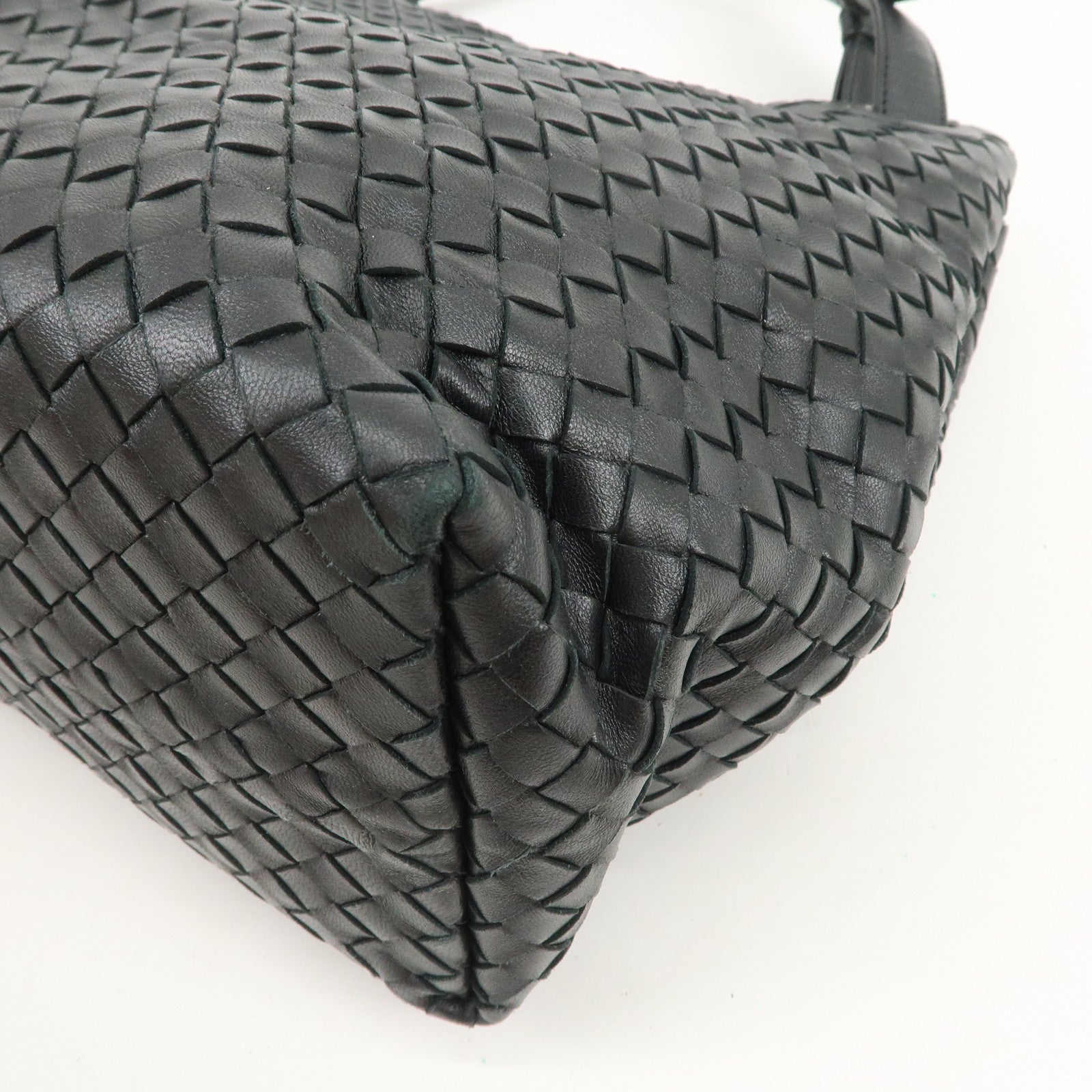 BOTTEGA VENETA Intrecciato Leather Tote Bag Hand Bag Black