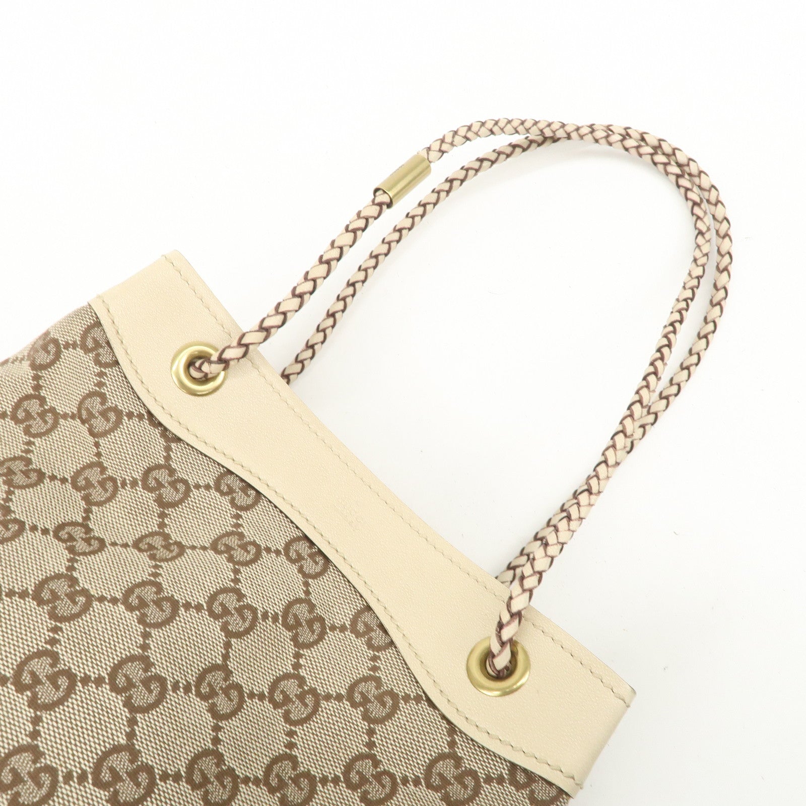 GUCCI GG Canvas Leather Shoulder Bag Hand Shoulder Bag Ivory 109143