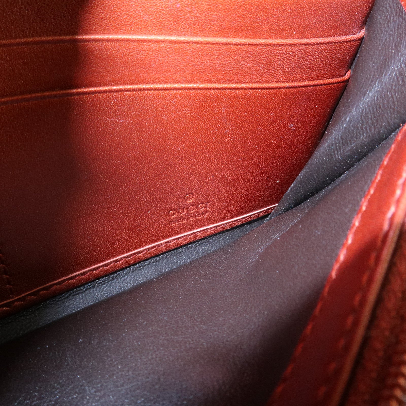 GUCCI Interlocking G Guccissima Lovely Heart Leather Wallet 251861 Used