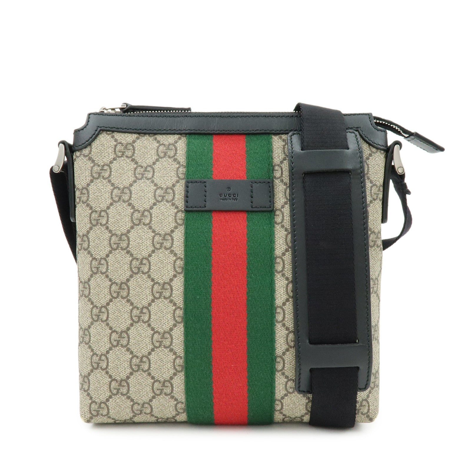 GUCCI Sherry GG Supreme Leather Shoulder Crossbody Bag Beige 471454