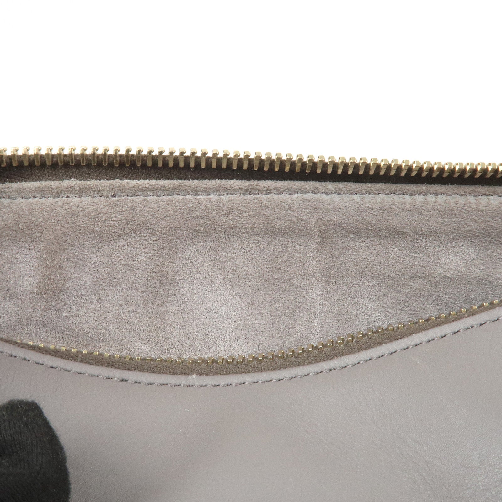 SAINT LAURENT PARIS Baby Duffle Leather 2WAY Hand Bag Gray 330958
