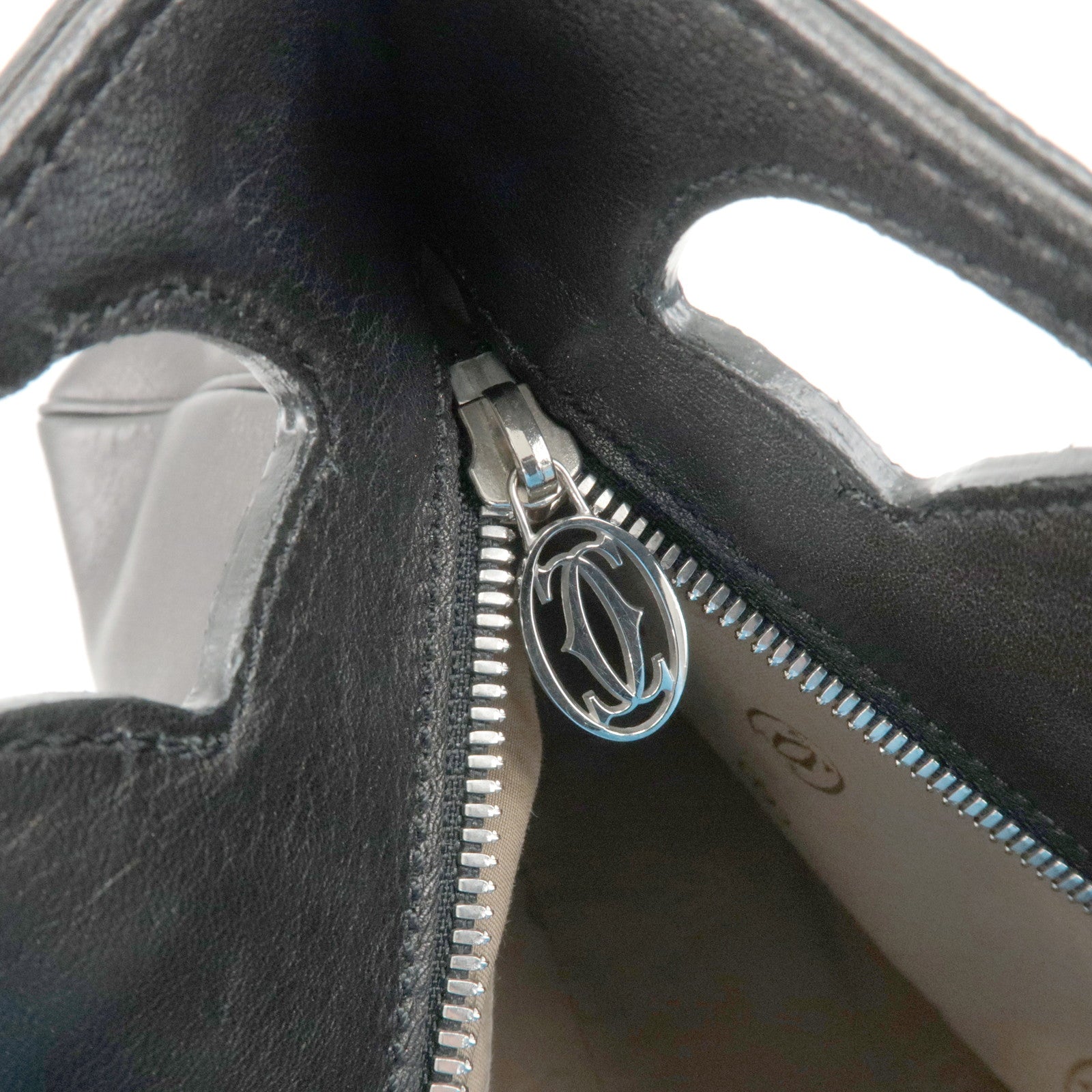 Cartier Must Line Leather Marcello Hand Bag Black Used