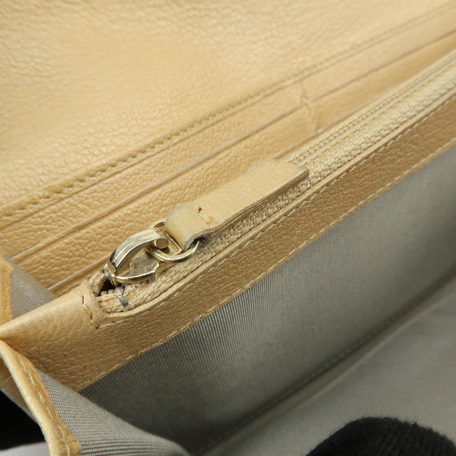 Chanel Camellia Calf Leather Long Flap Wallet Beige