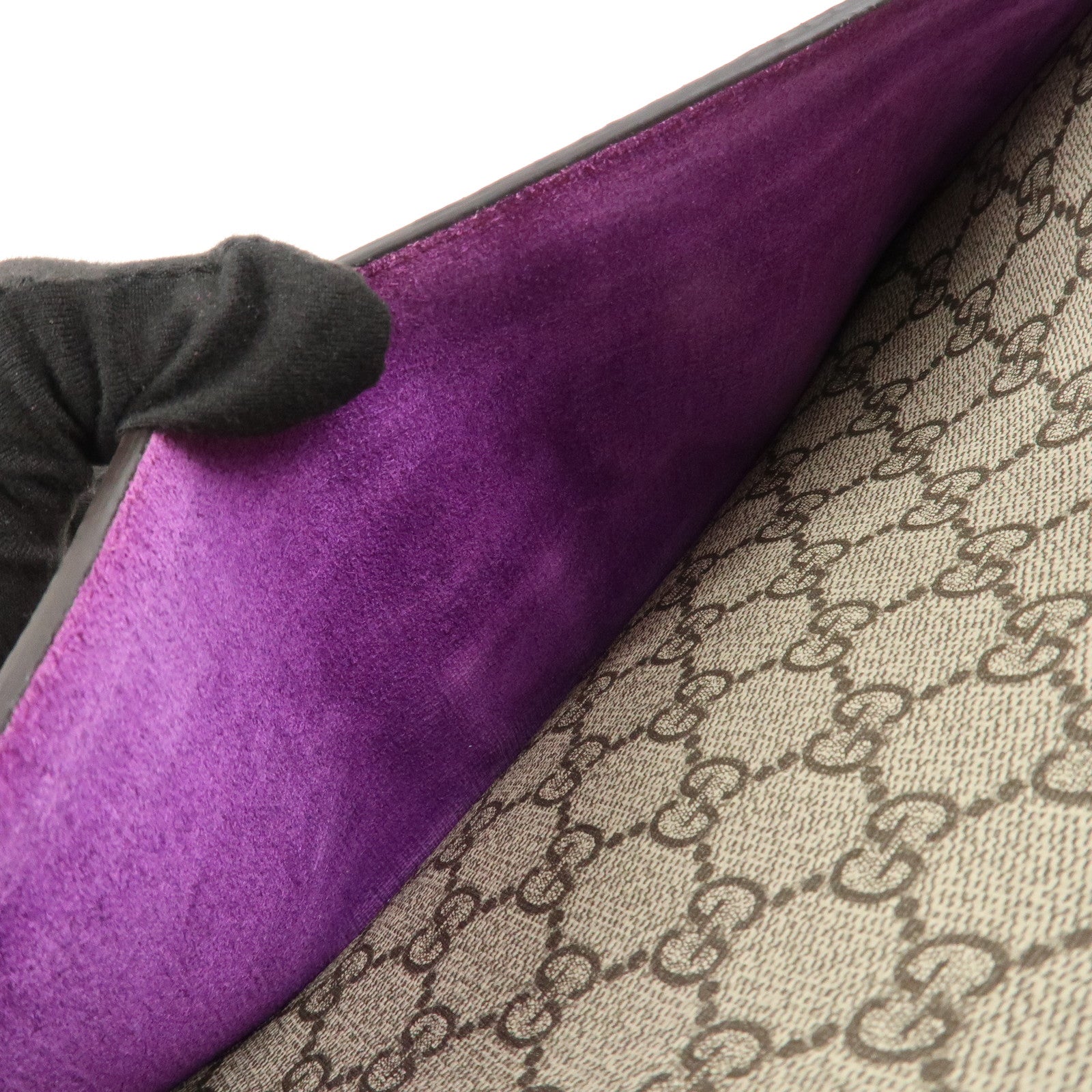 GUCCI Dionysus GG Supreme Suede Medium Chain Shoulder Bag 400249