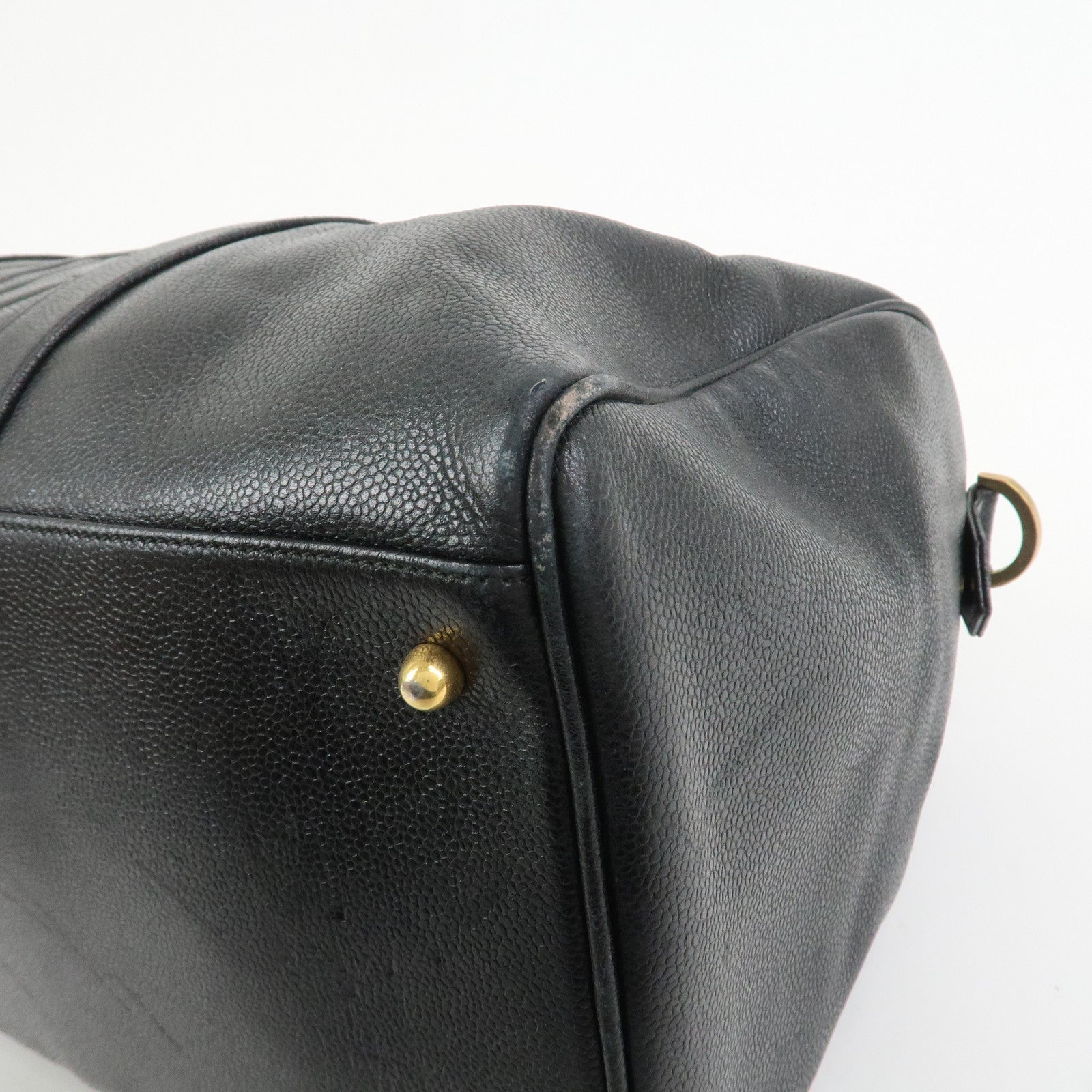 CHANEL COCO Mark Caviarskin Boston Bag Hand Bag Black