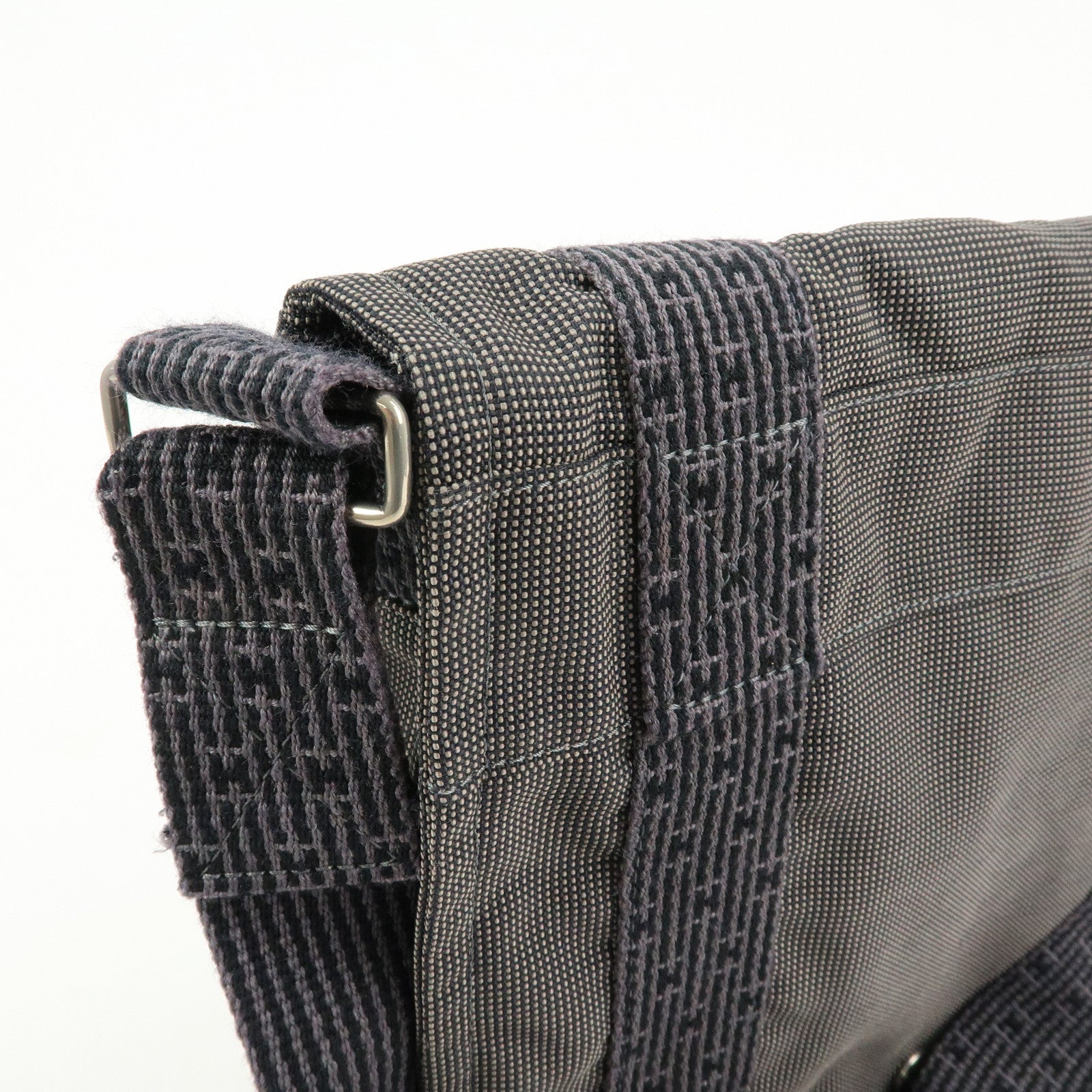 HERMES Herline Canvas Bassac PM Fourre Tout Shoulder Bag Black