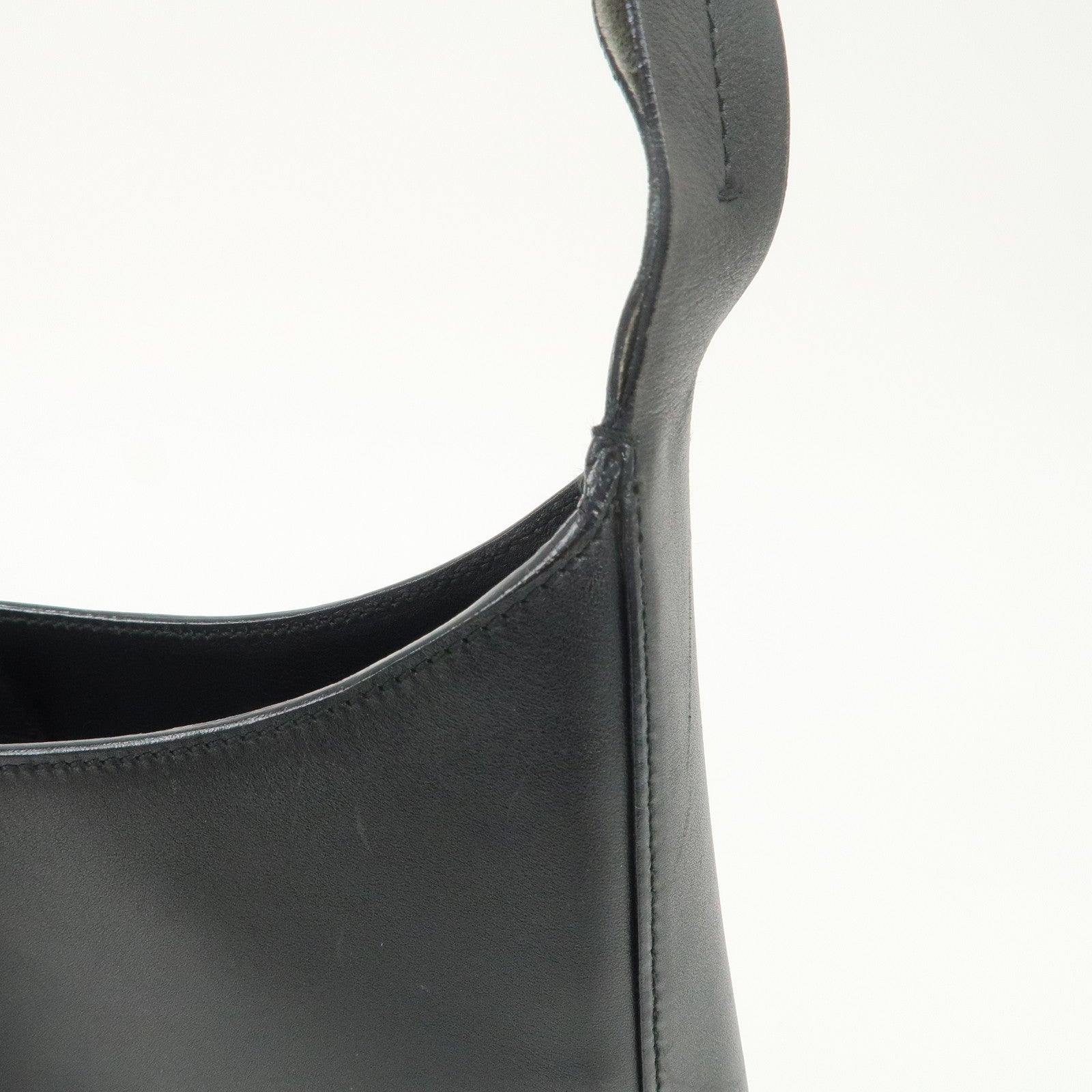 PRADA Logo Leather Shoulder Bag Crossbody Bag Black