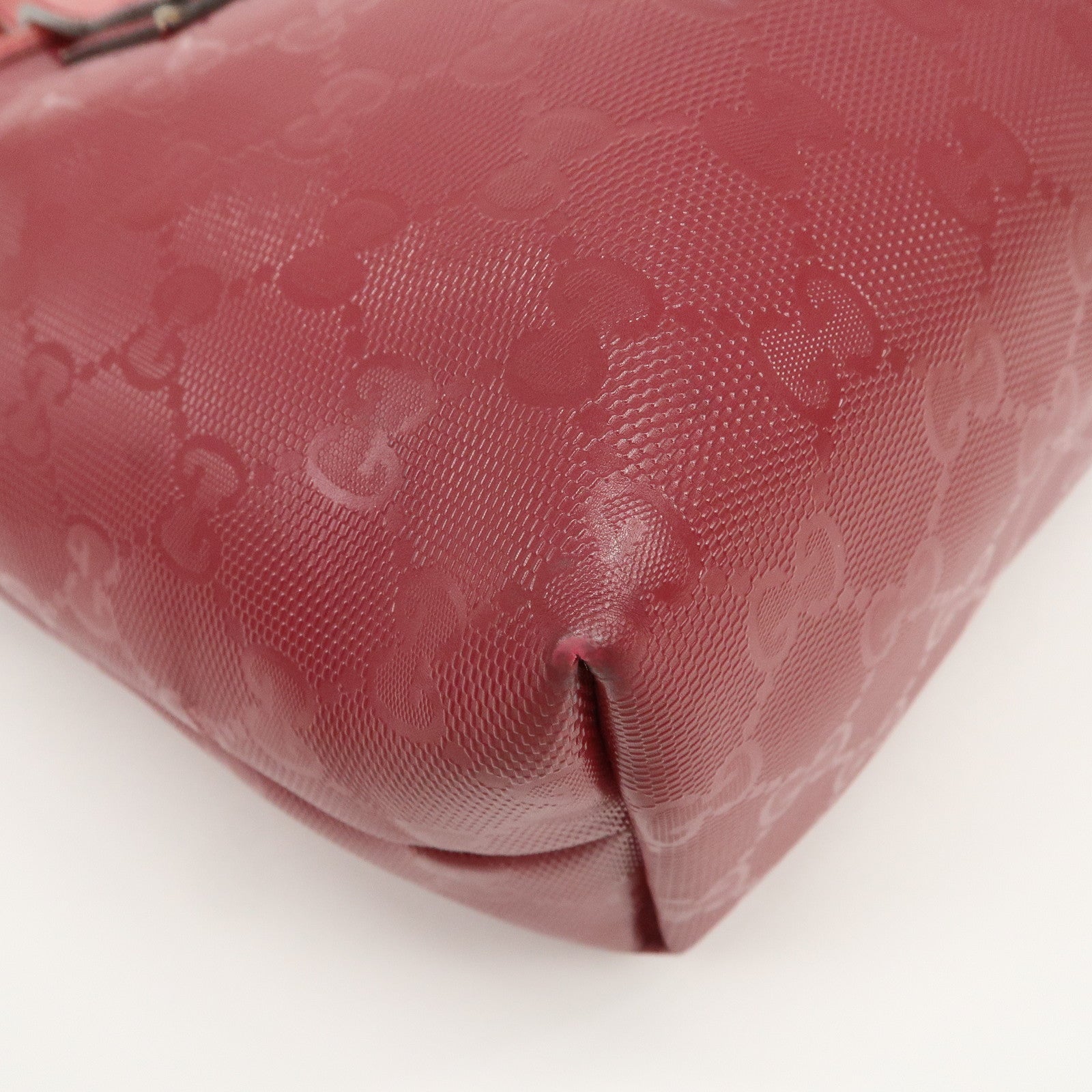 GUCCI Logo GG Imprime Leather Tote Bag Shoulder Bag Pink 211138