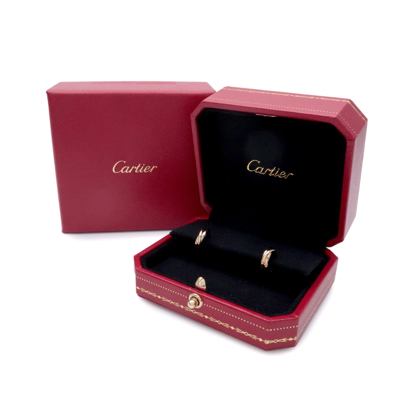 Cartier Trinity Earrings K18 750 Yello/White/Rose Gold