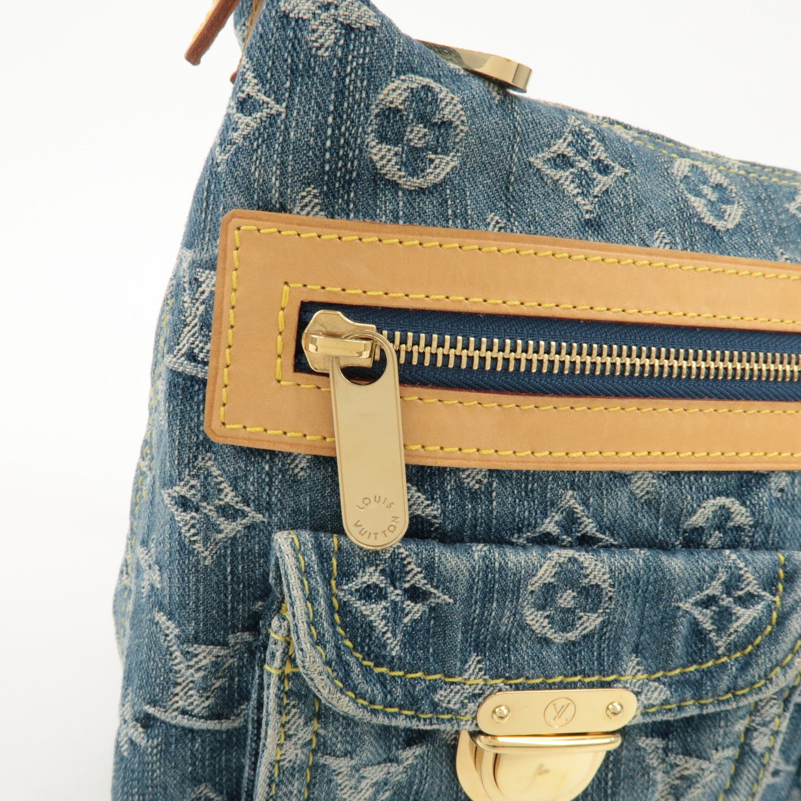 Louis Vuitton Monogram Denim Baggy PM 2Way Bag Shoulder Bag M95049 Used