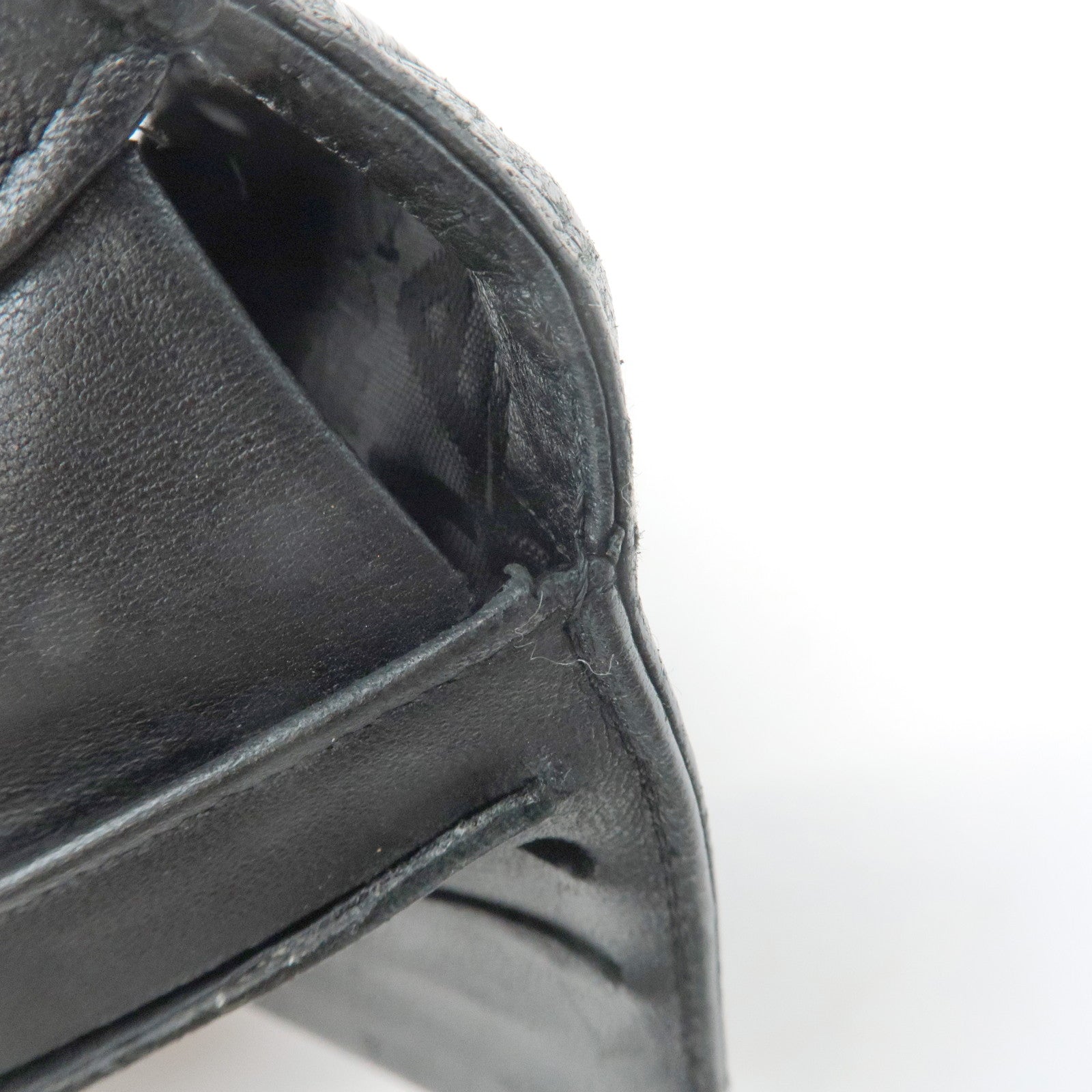 CHANEL COCO Mark Double Hook Compact Wallet Black 9837165 Used