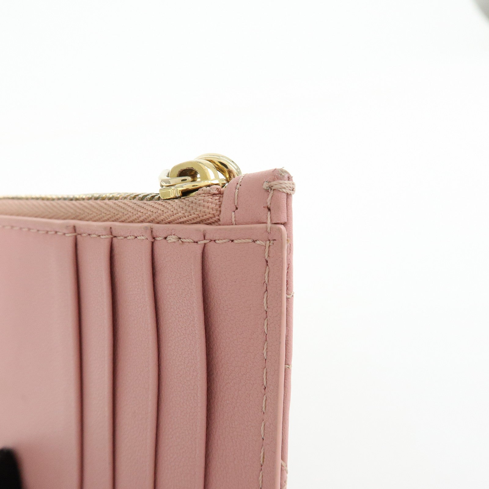 Christian Dior Lady Dior Cosmos Cannage Lambskin Card Case Pink