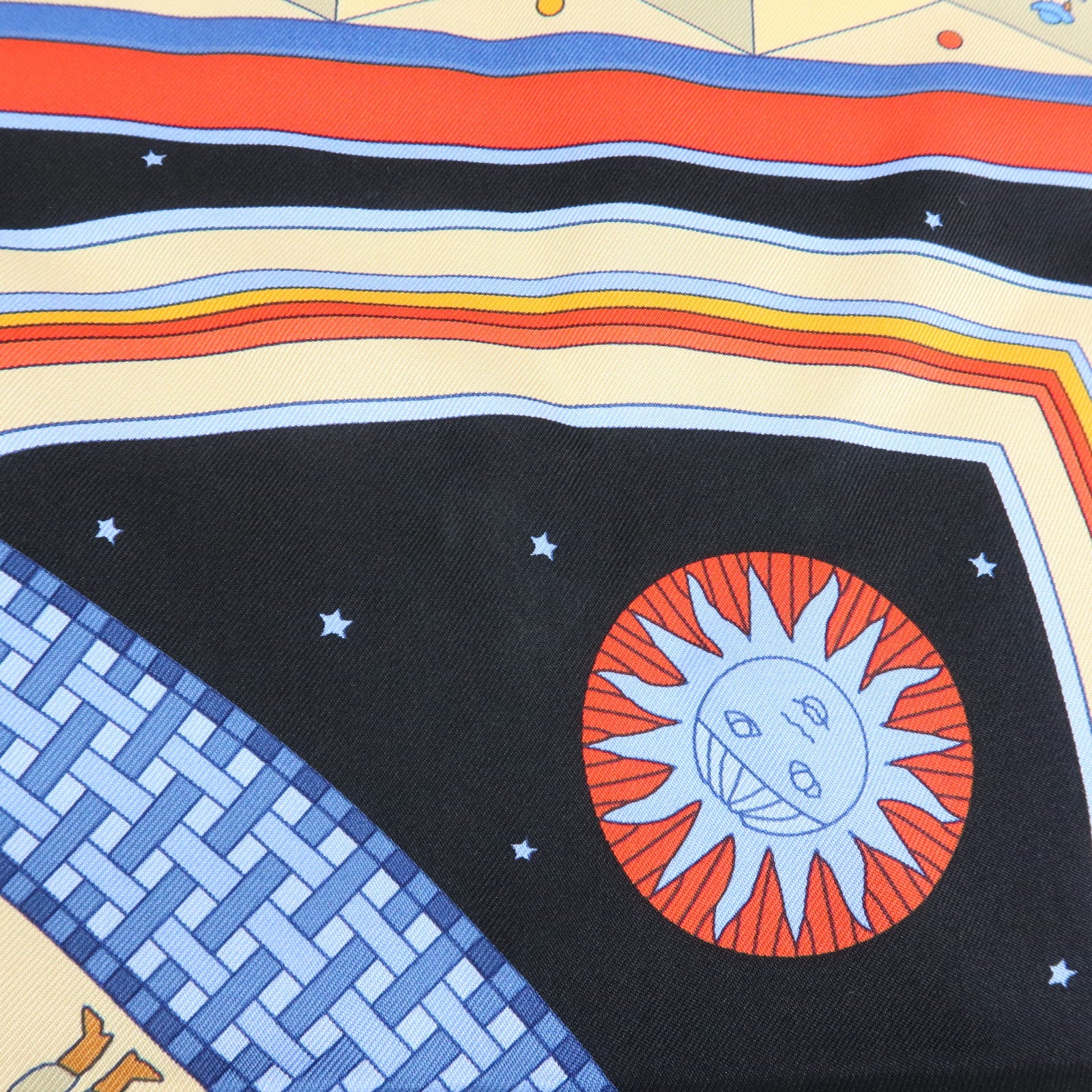 HERMES Carre 90 Silk 100% Scarf DONNER LA MAIN Black Beige