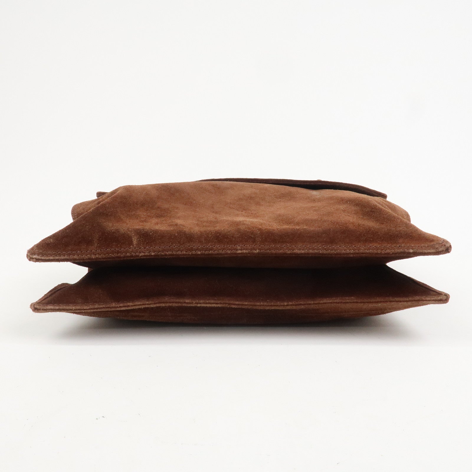 CHANEL Suede Shoulder Bag Crossbody Bag Brown
