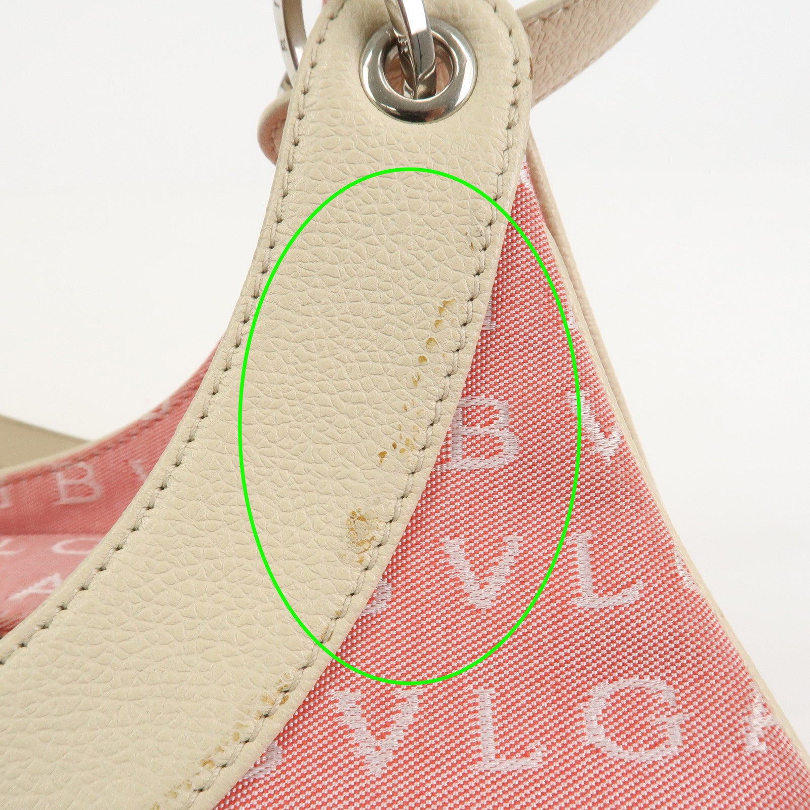 BVLGARI Logo Mania Canvas Leather Shoulder Bag Hand Bag Pink