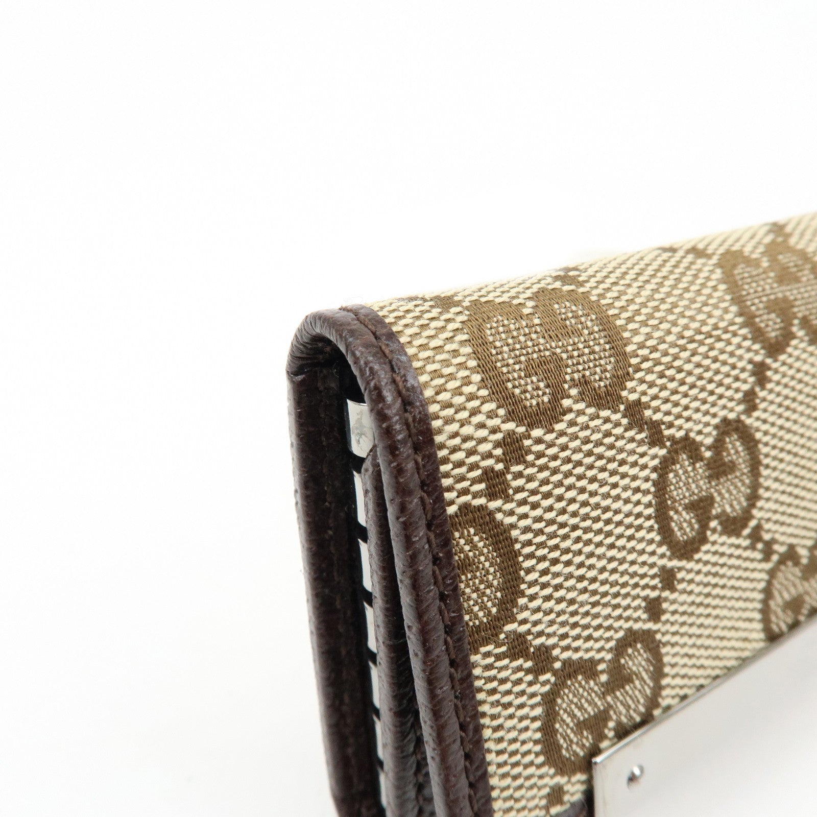 GUCCI GG Canvas Leather 6 Ring Key Case Beige Brown 127048