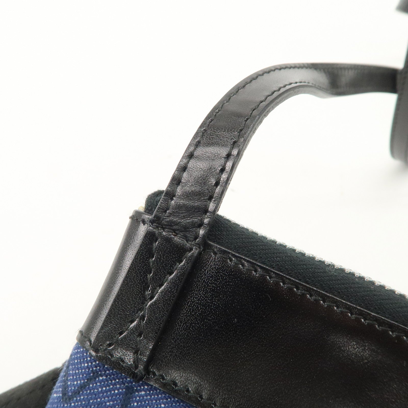 BVLGARI Logo Mania Denim Leather Shoulder Bag Crossbody Bag Blue