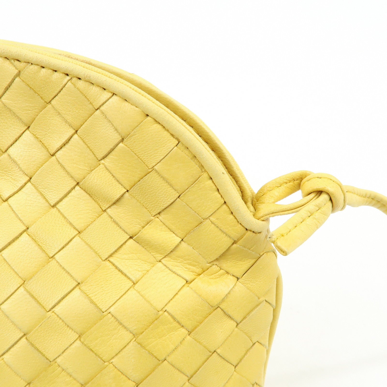 BOTTEGA VENETA Intrecciato Leather Shoulder Crossbody Bag Yellow