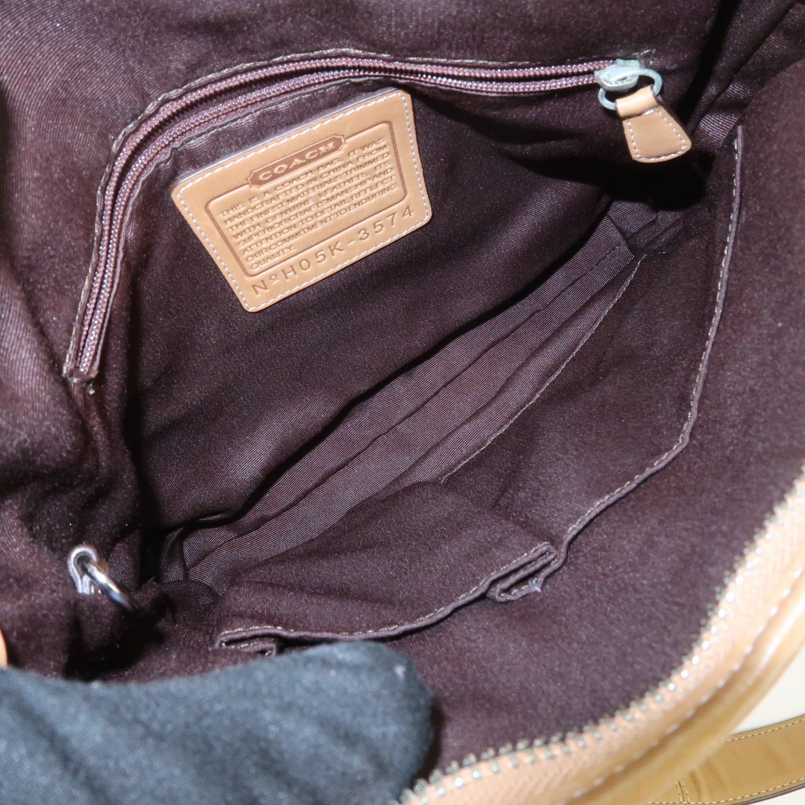 COACH Signature Canvas Leather Set of 2 Shoulder Bag Brown Pink