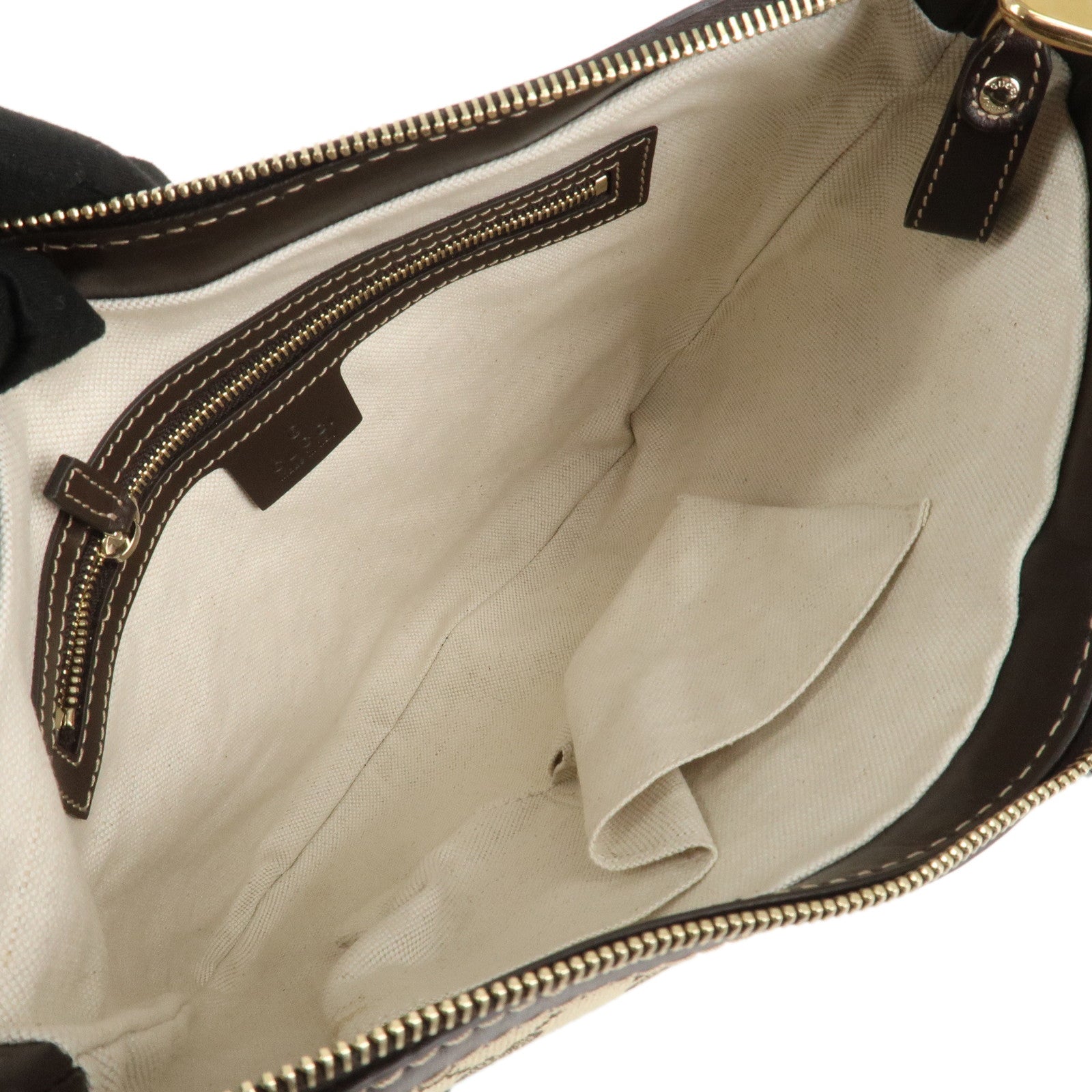 GUCCI Lovely Heart GG Canvas Leather Shoulder Bag Dark Brown 257072 Used