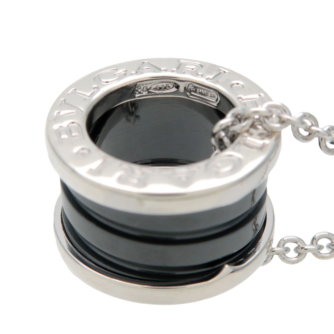 BVLGARI B-Zero1 Save the Children Necklace SV925 Black Ceramic