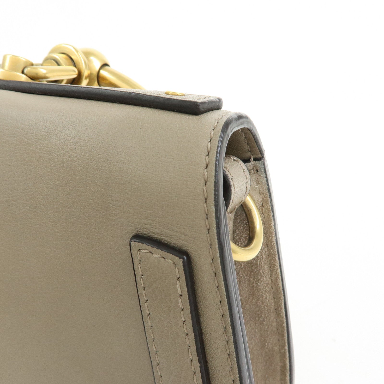 Chloe Nile Leather 2Way Bag Shoulder Bag Hand Bag Greige