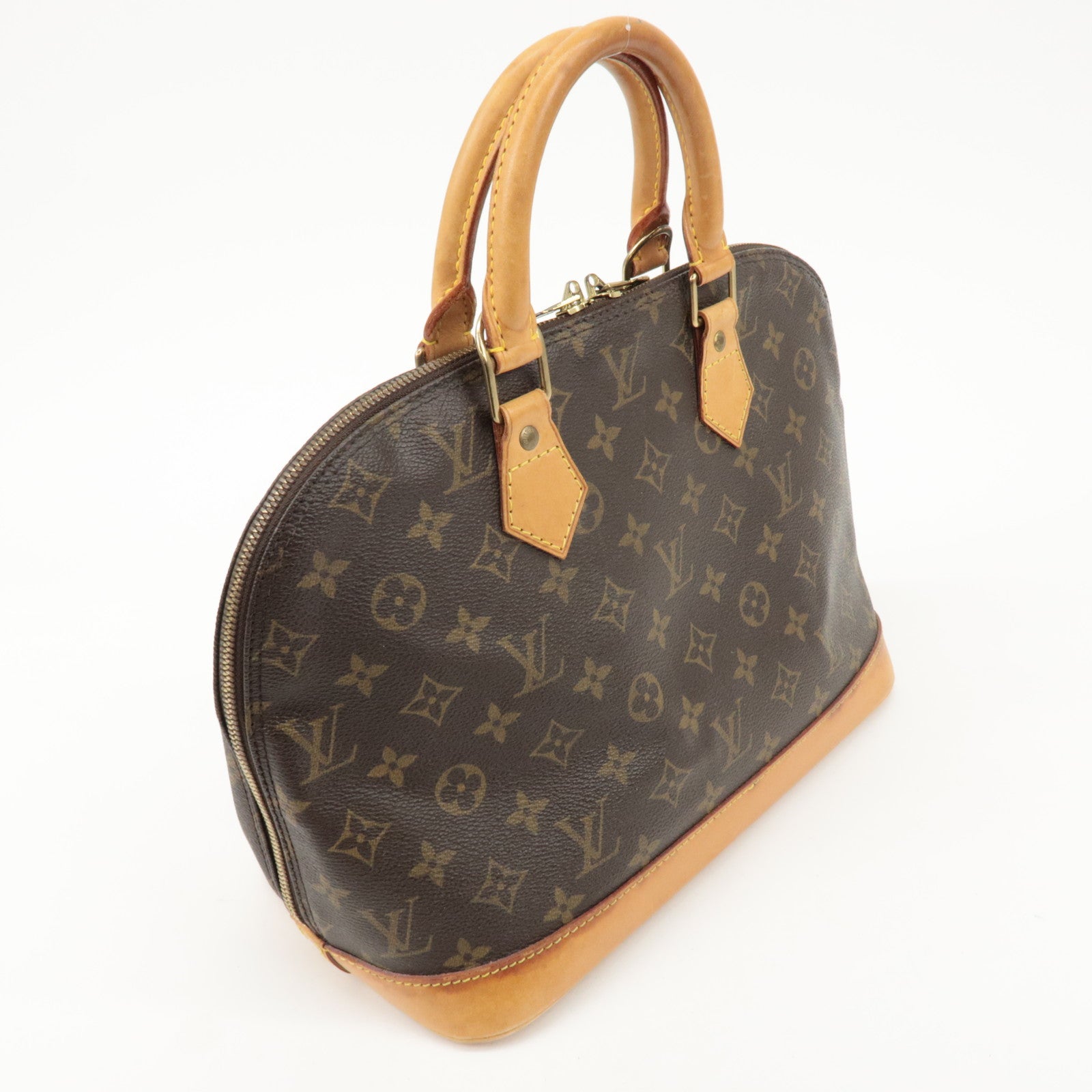 Louis Vuitton Monogram Canvas Alma Hand Bag Brown M51130 Used