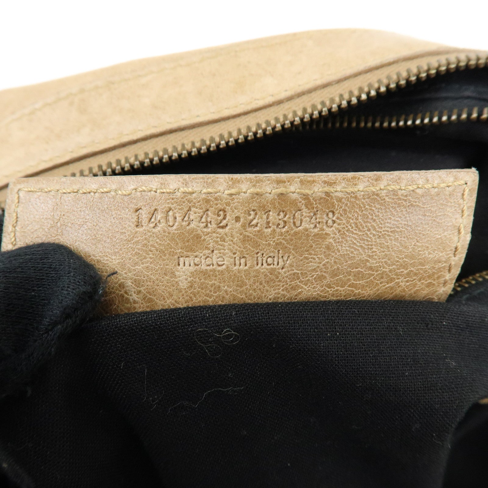 BALENCIAGA The City Editor’s Leather Shoulder Bag Beige 140442