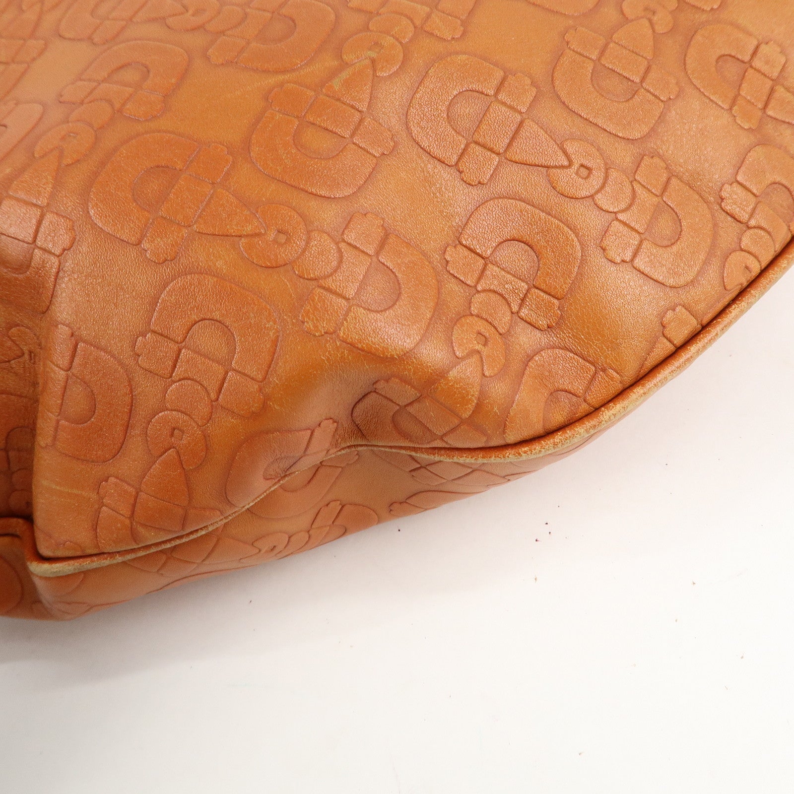 GUCCI Horsebit Leather Shoulder Bag Hand Bag Brown Gold HDW 145764 Used