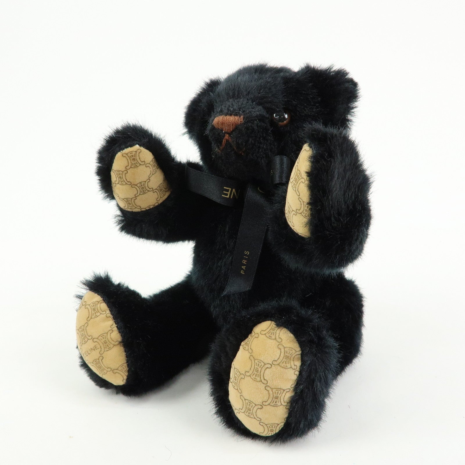 CELINE Macadam Teddy Bear Polyester Stuffed Animal Black