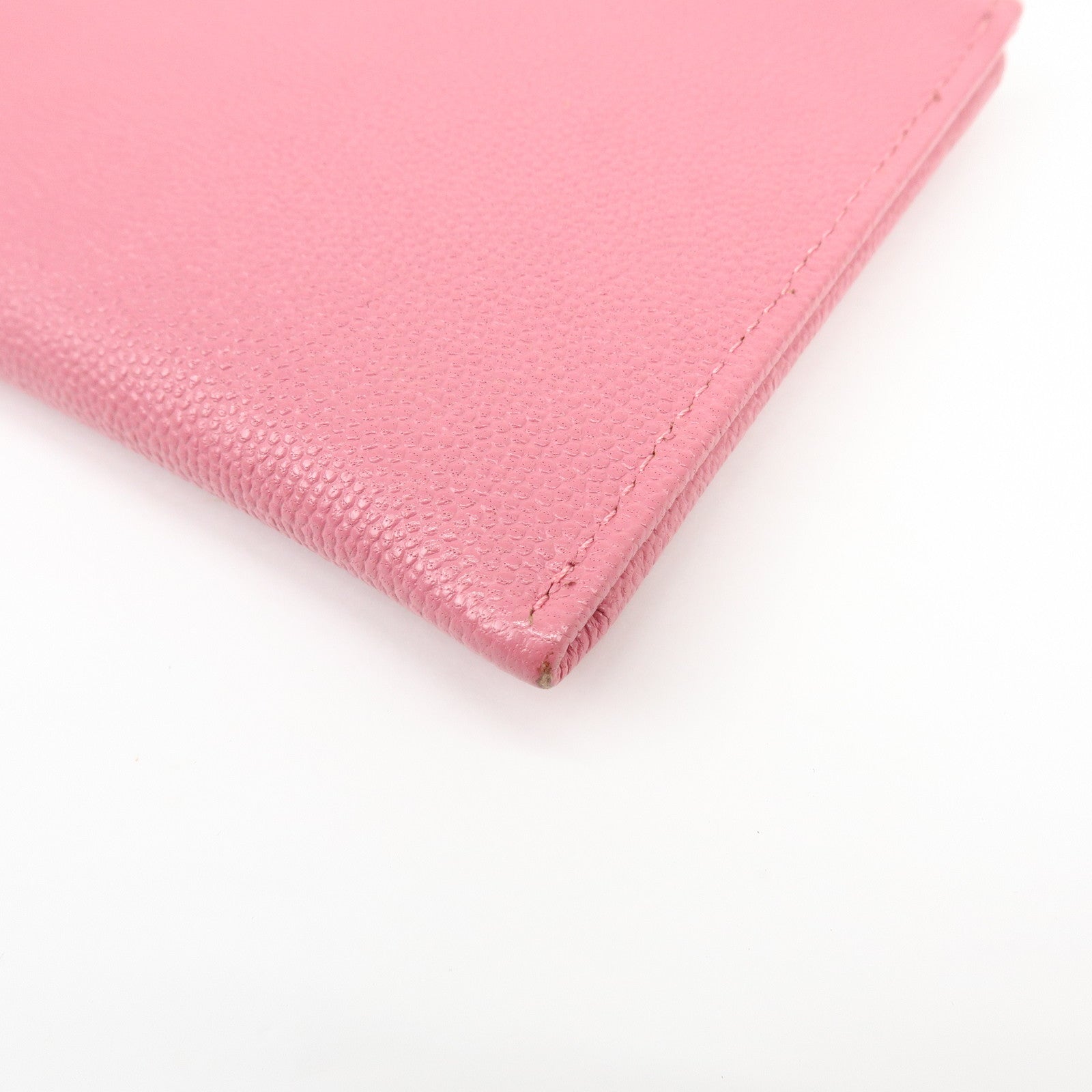 CHANEL COCO Mark Metiers D’Art Caviarskin Fragment Card Case Pink