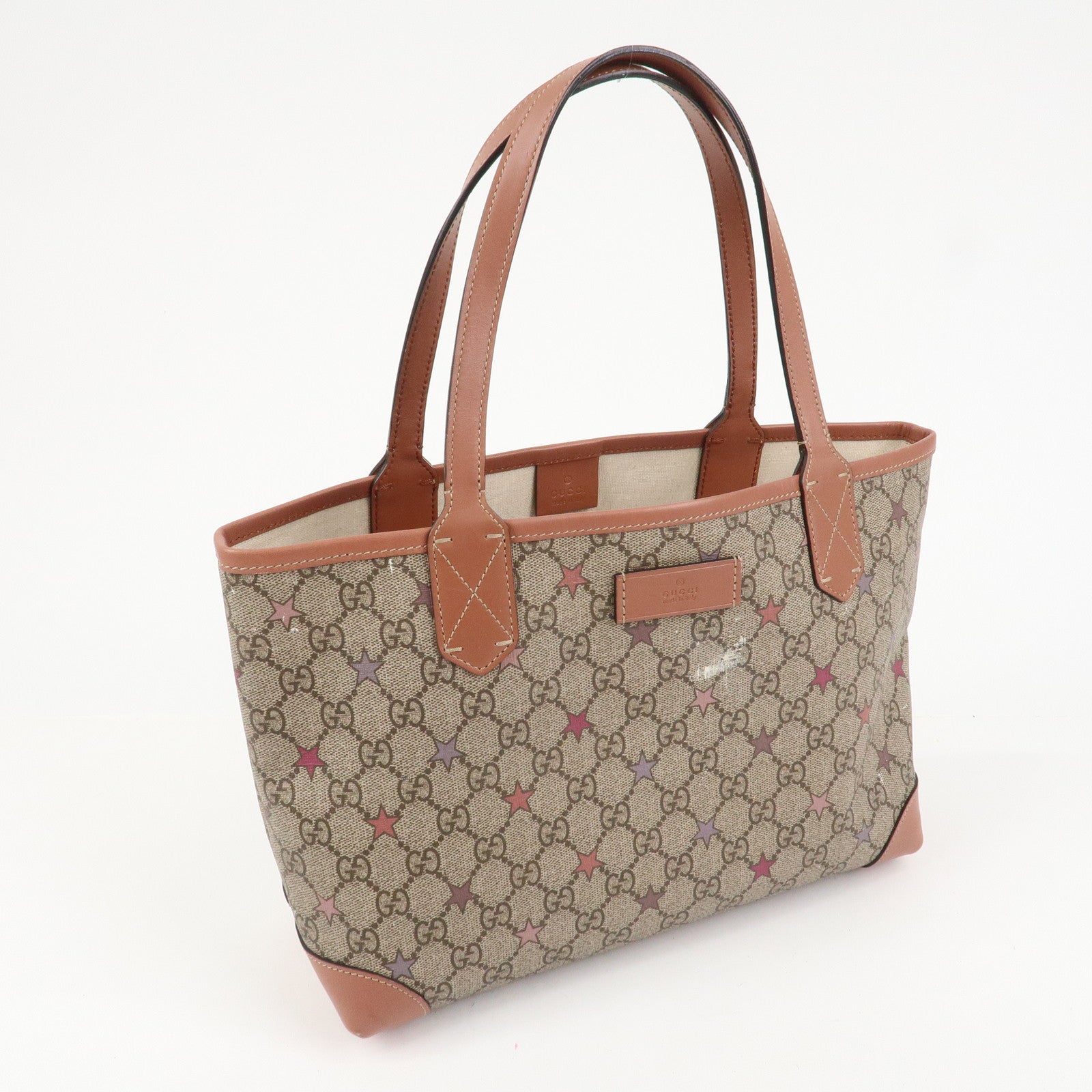 GUCCI GG Supreme PVC Leather Tote Bag Shoulder Bag Beige 309499